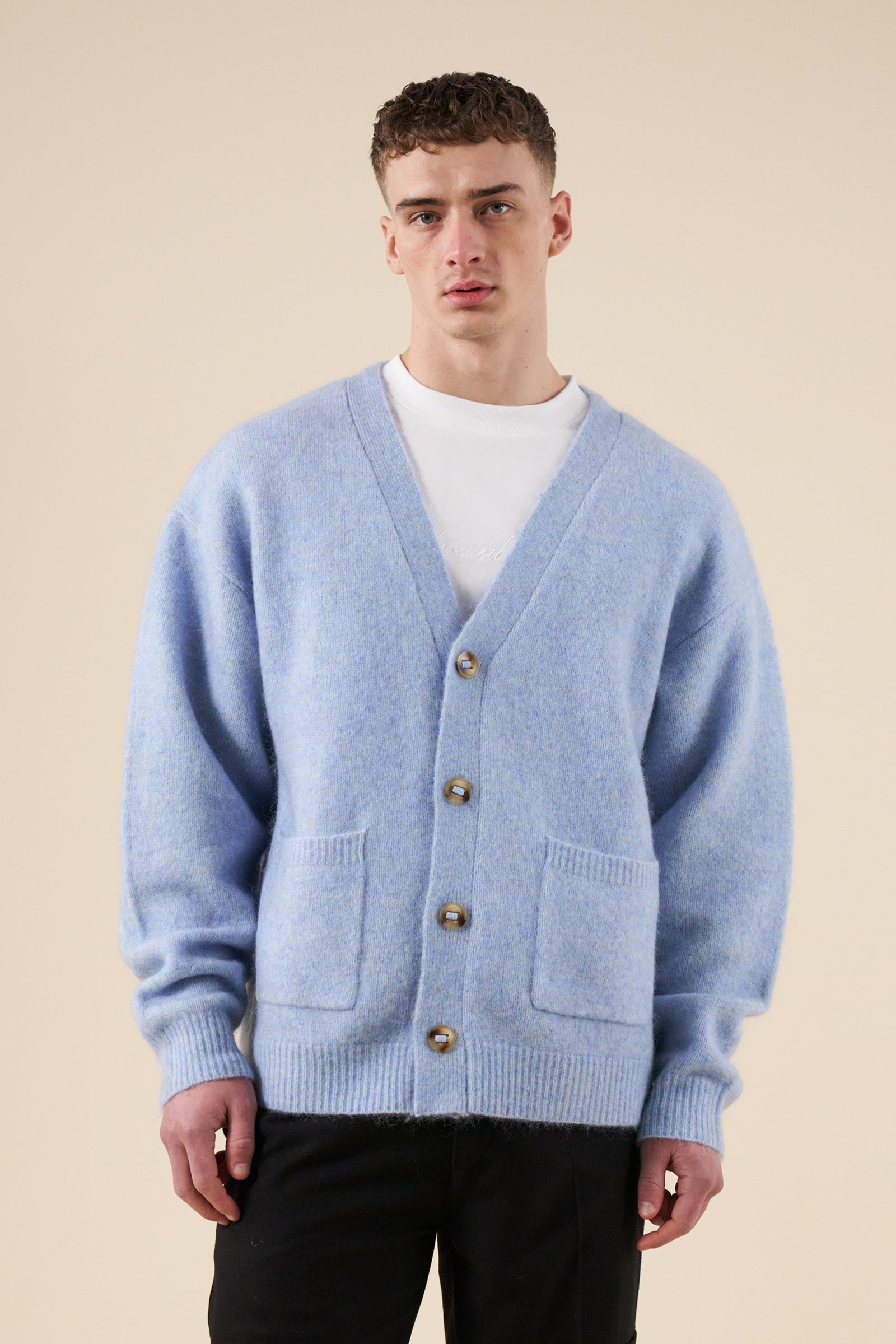 SAWYER MOHAIR CARDIGAN - SKY BLUE – bound