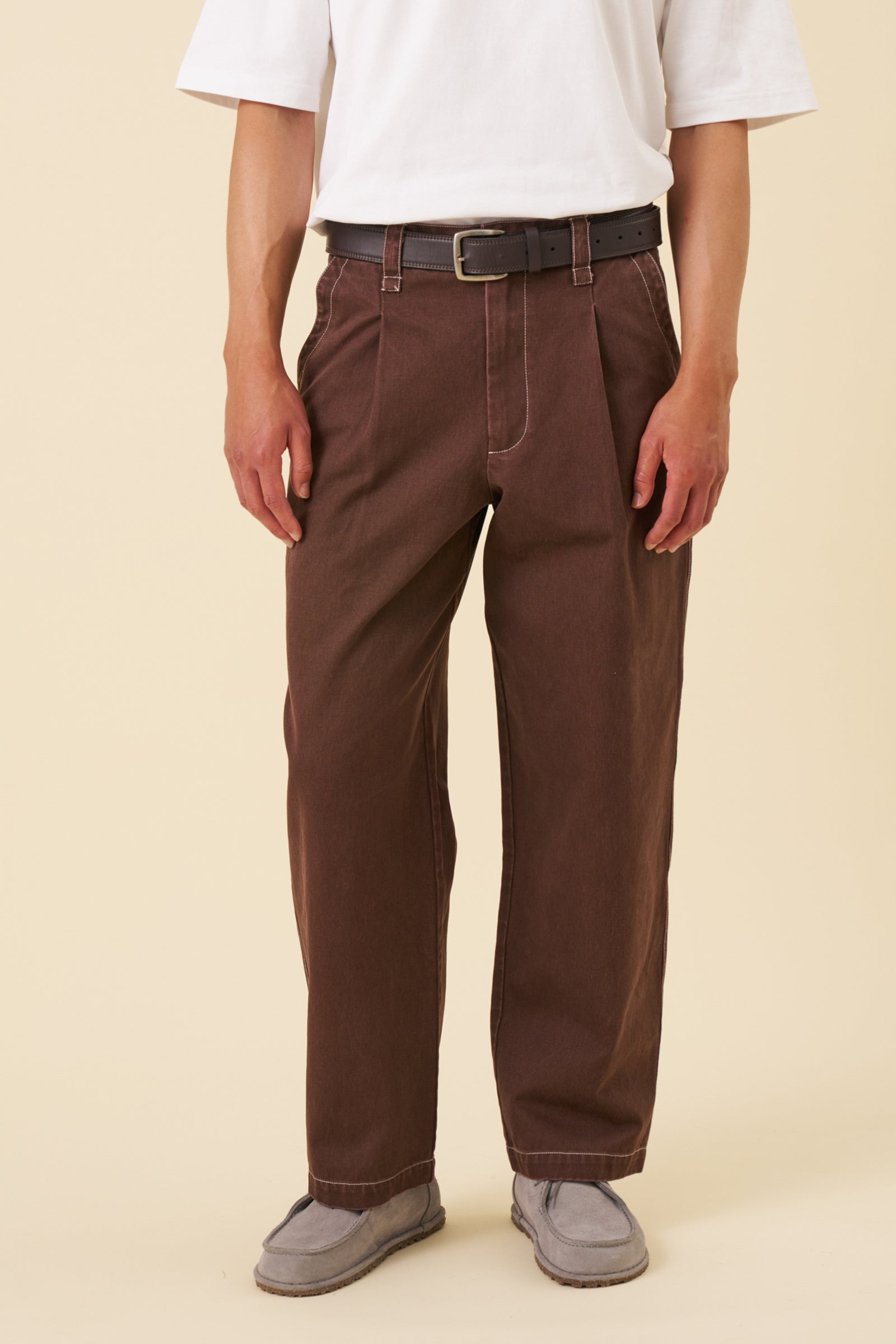 HEAVY CANVAS WORKWEAR TROUSER - BROWN – bound