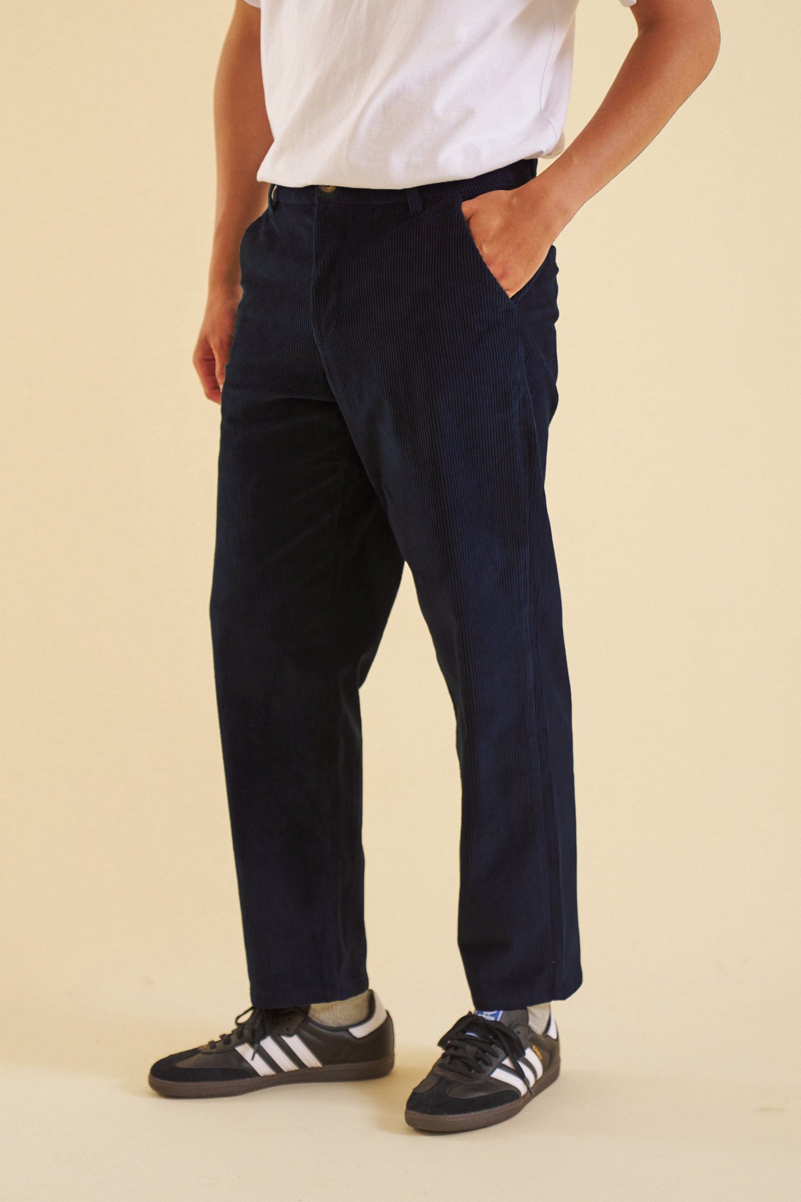 OCEAN NAVY CORDUROY TROUSERS – bound