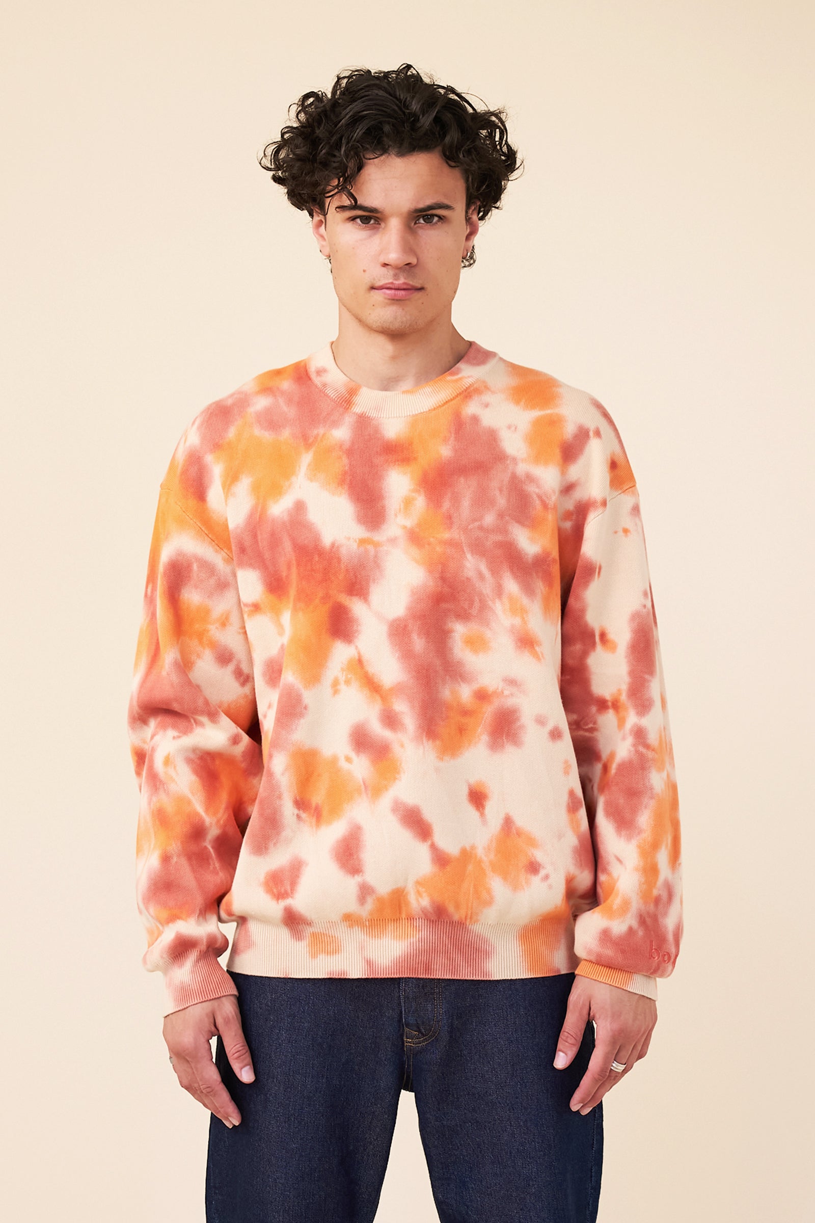SUNSET TIE DYE KNIT SWEATER - ORANGE – bound