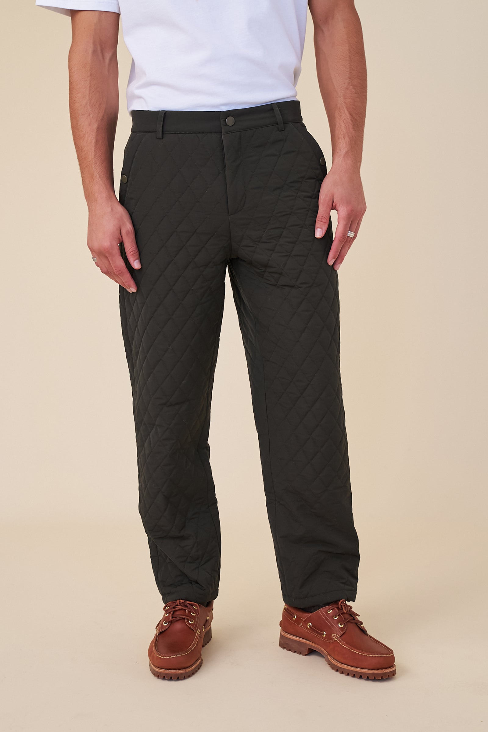bonjour diary QUILTED PANTS キルティングパンツ　6Y QUILTED TROUSER - ARMY GREEN – bound