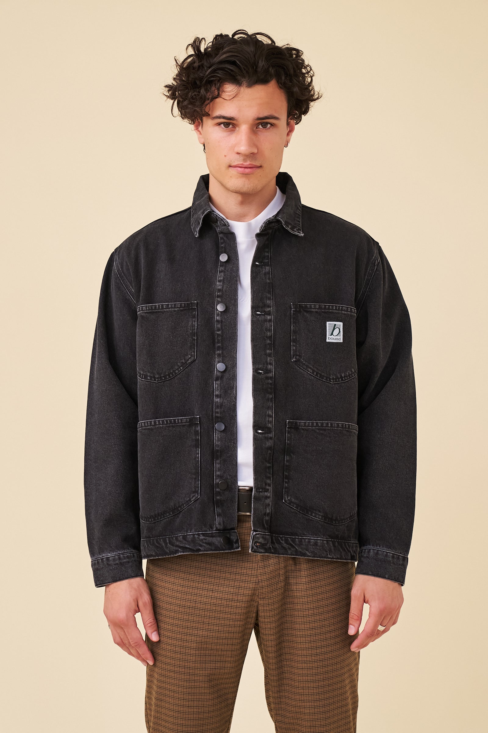 MANHATTAN DENIM WORK JACKET - WASHED BLACK – bound