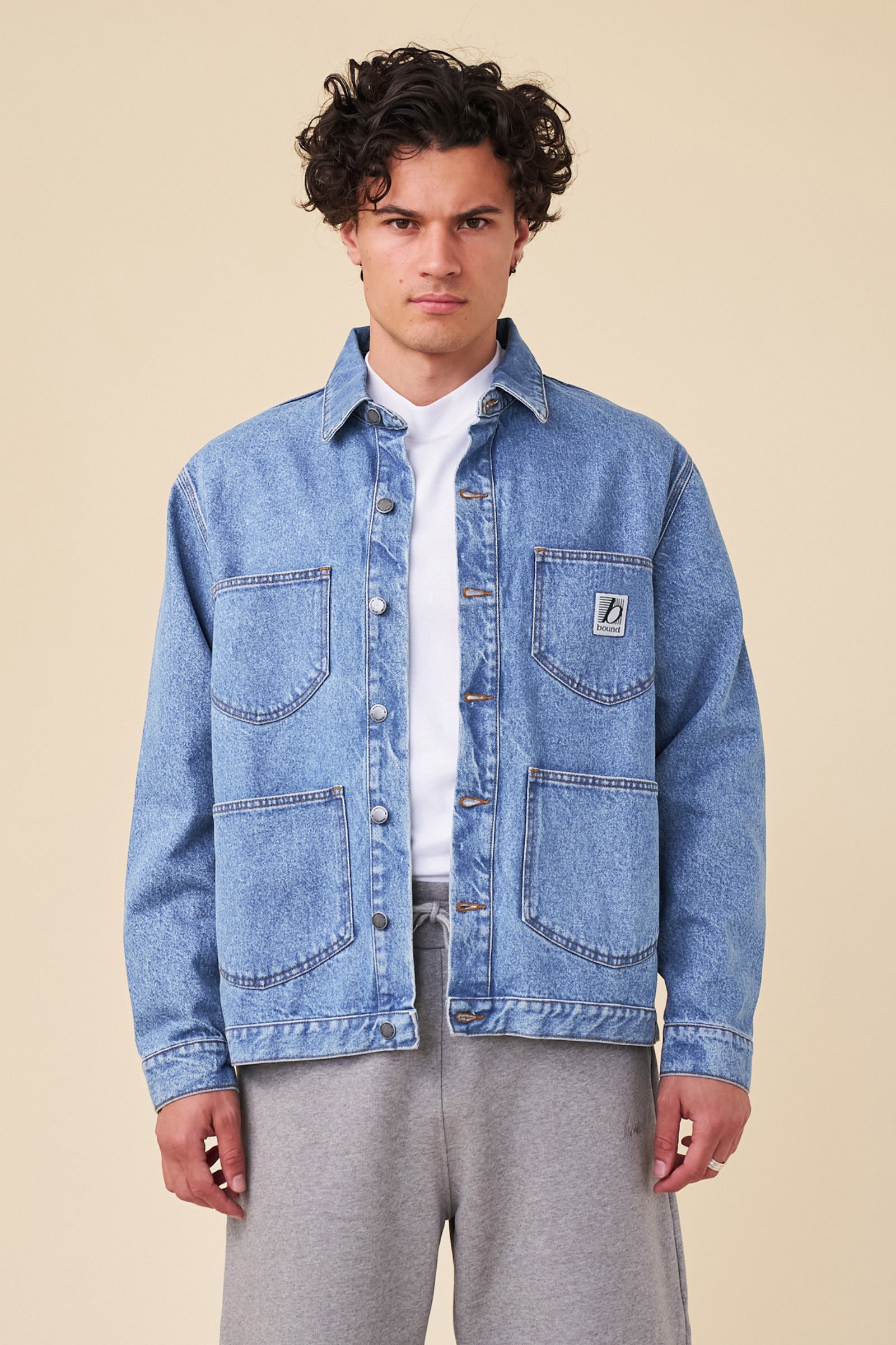 MANHATTAN DENIM WORK JACKET - MID BLUE – bound