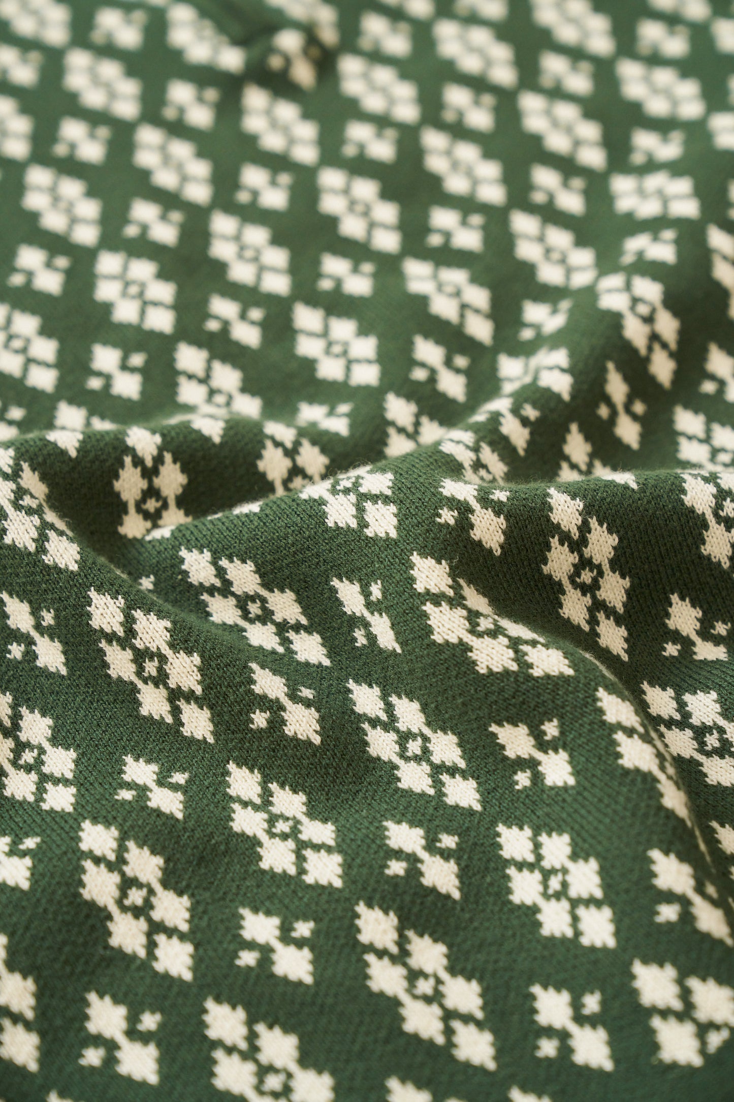 THEODORE 1/4 ZIP HEAVY KNIT POLO - GREEN