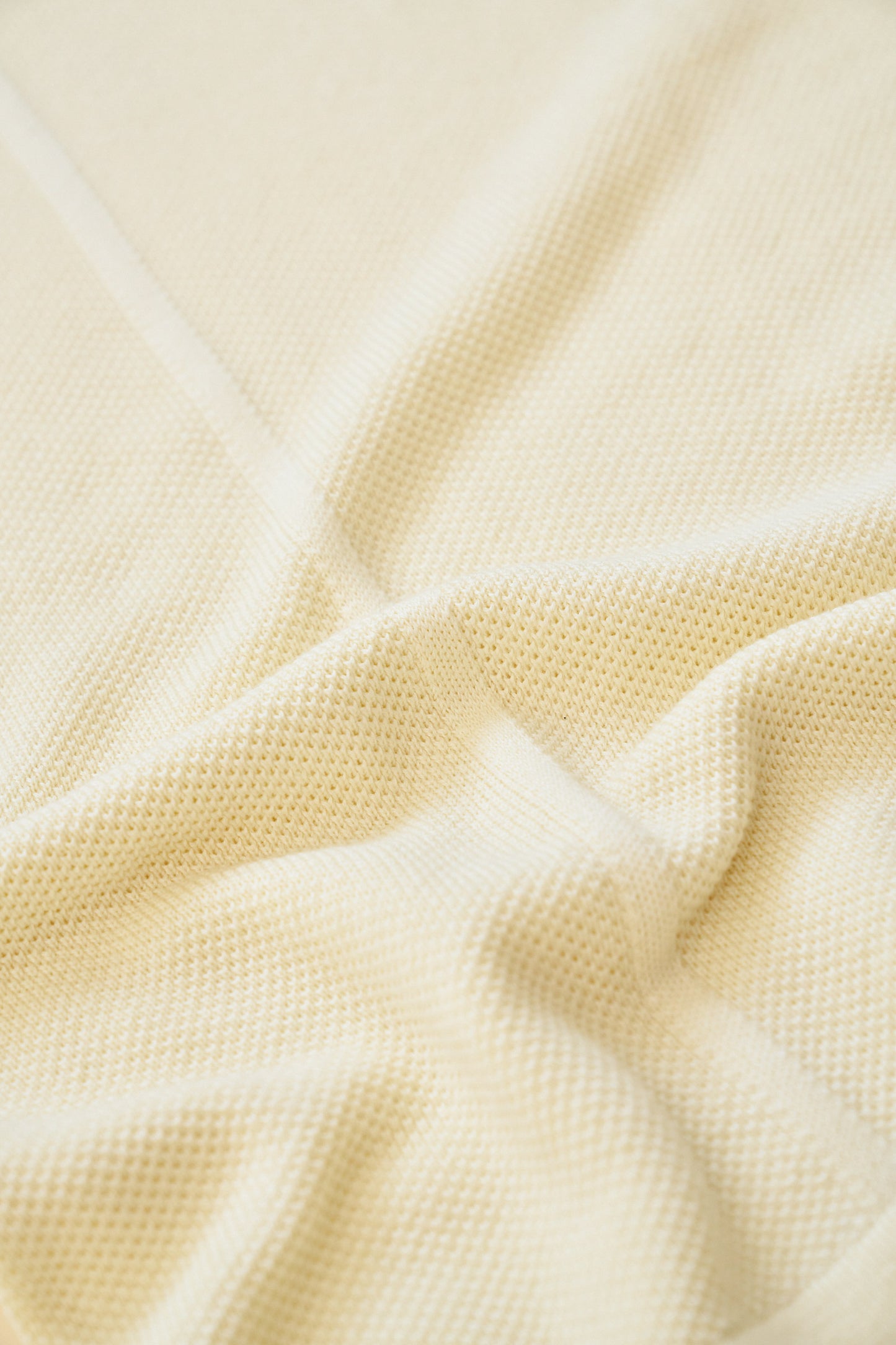 ARTHUR 1/4 ZIP WAFFLE KNIT POLO - ECRU