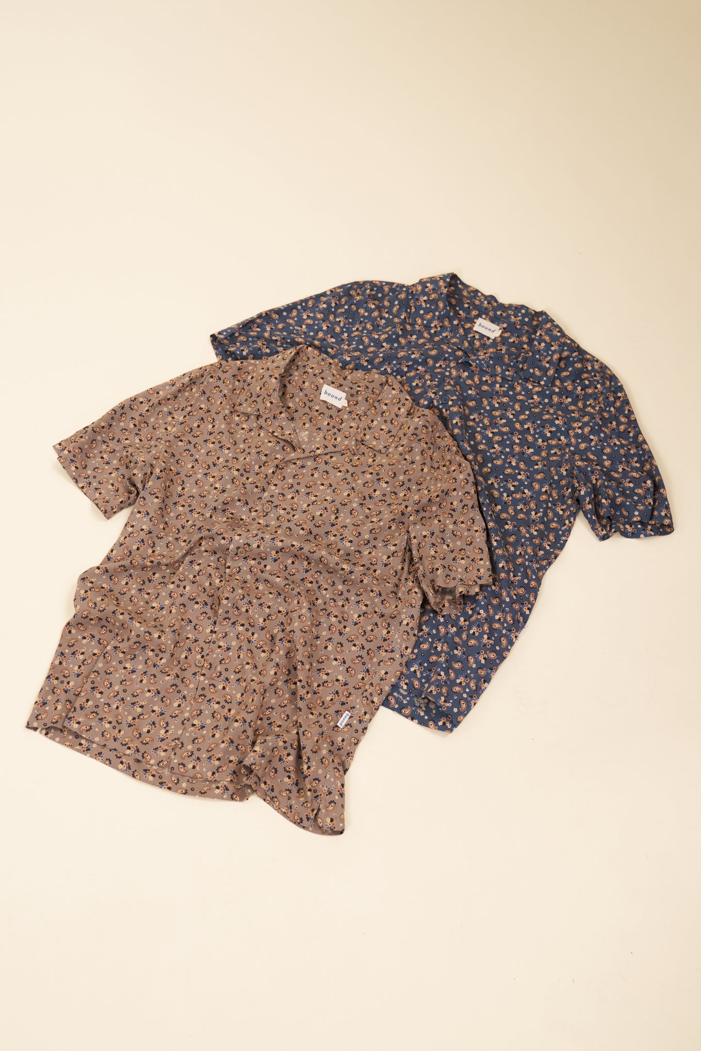 PAISLEY RAYON SHIRT - MUSHROOM