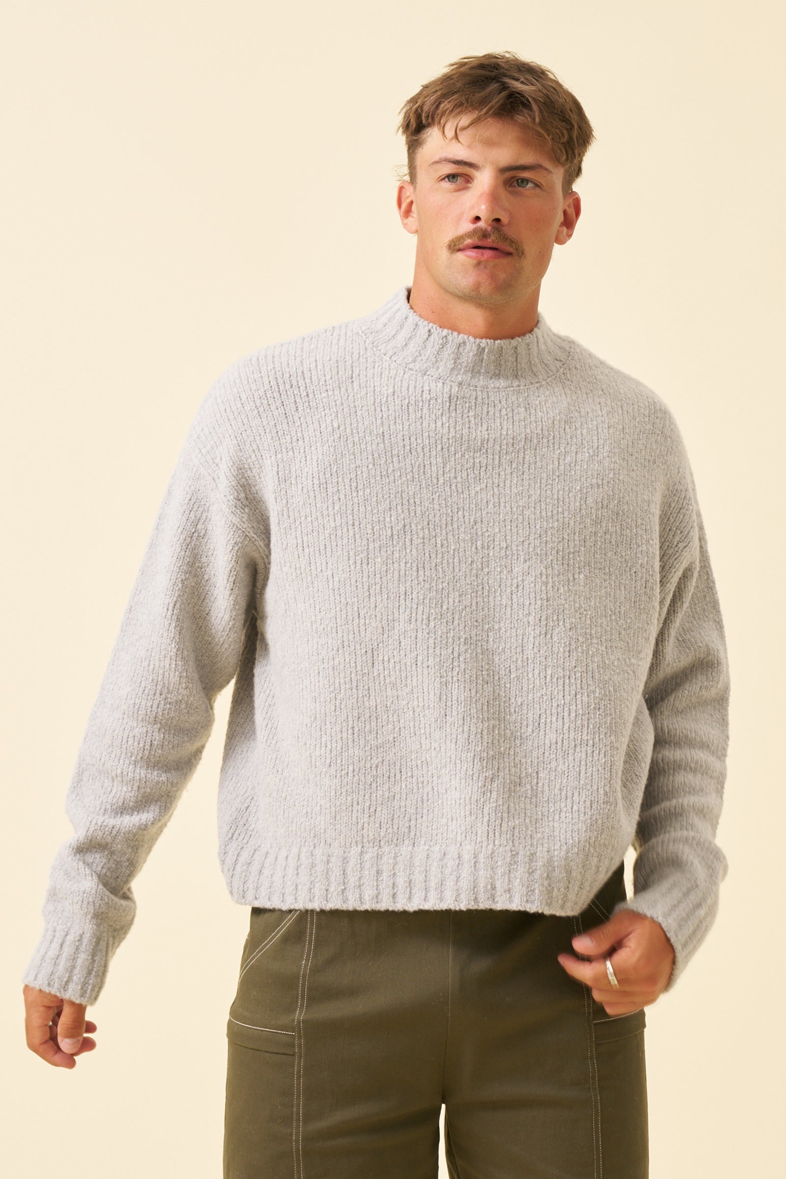 BOTHA CROPPED WOOL KNIT - GREY – bound