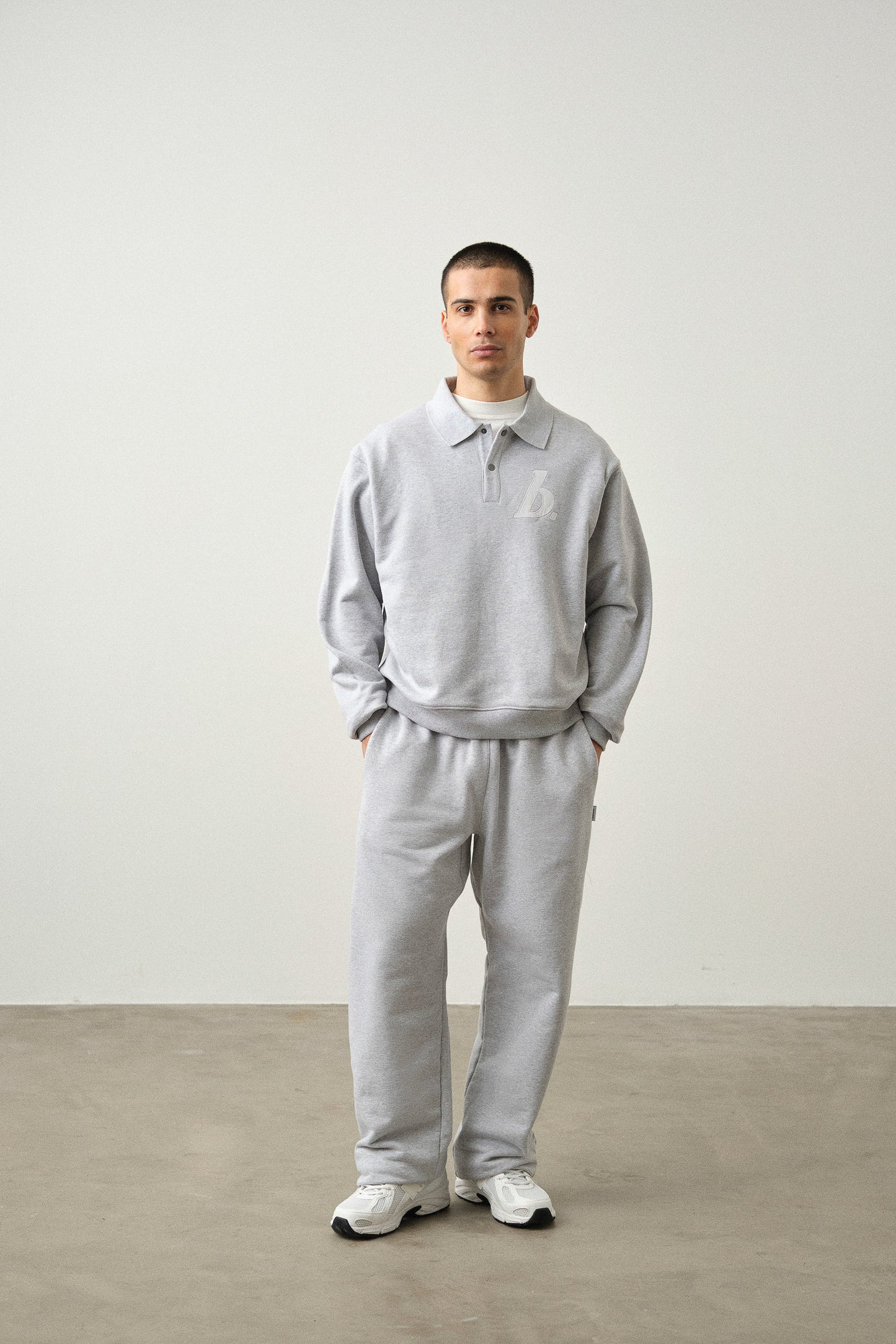 STAMP POLO SWEAT TWIN PACK - BLACK/GREY MARL