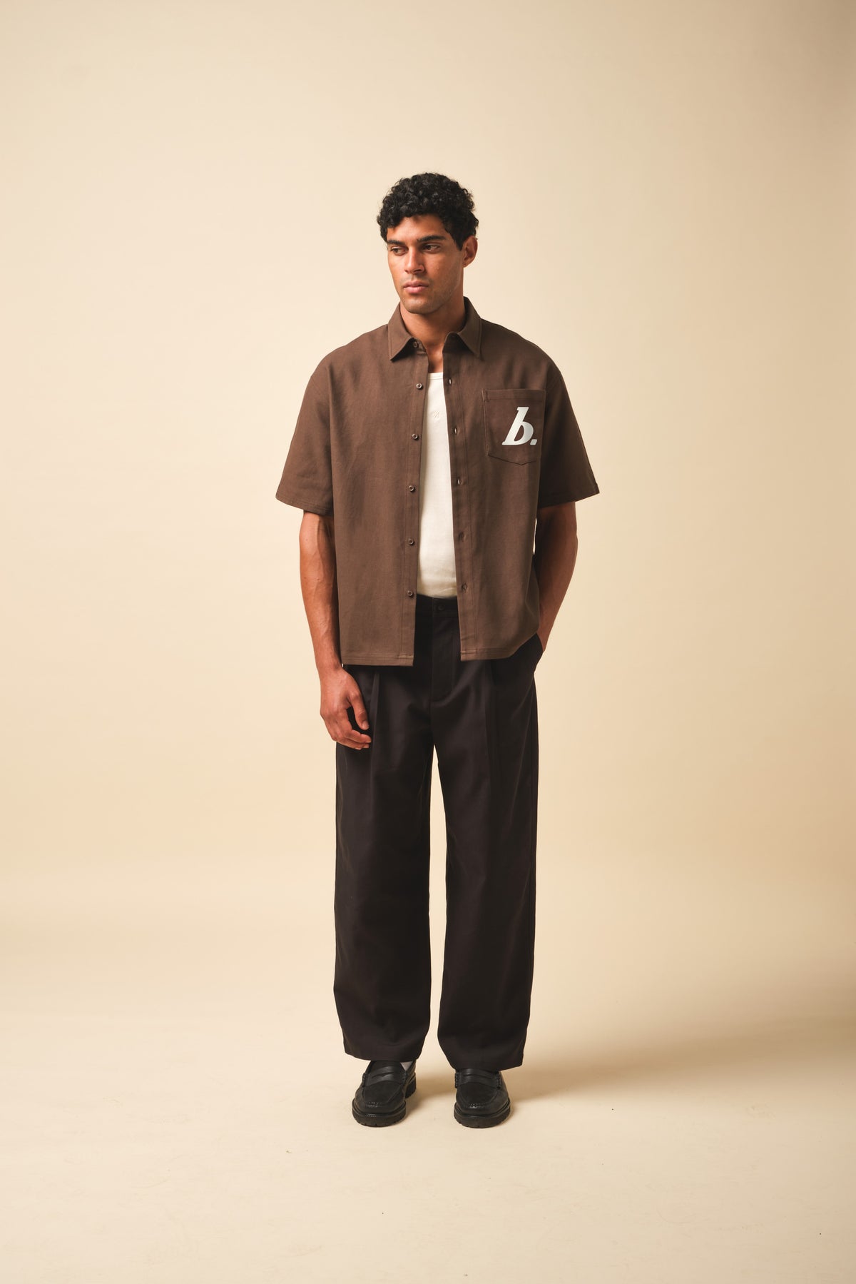 WIDE PLEATED TROUSER - BLACK