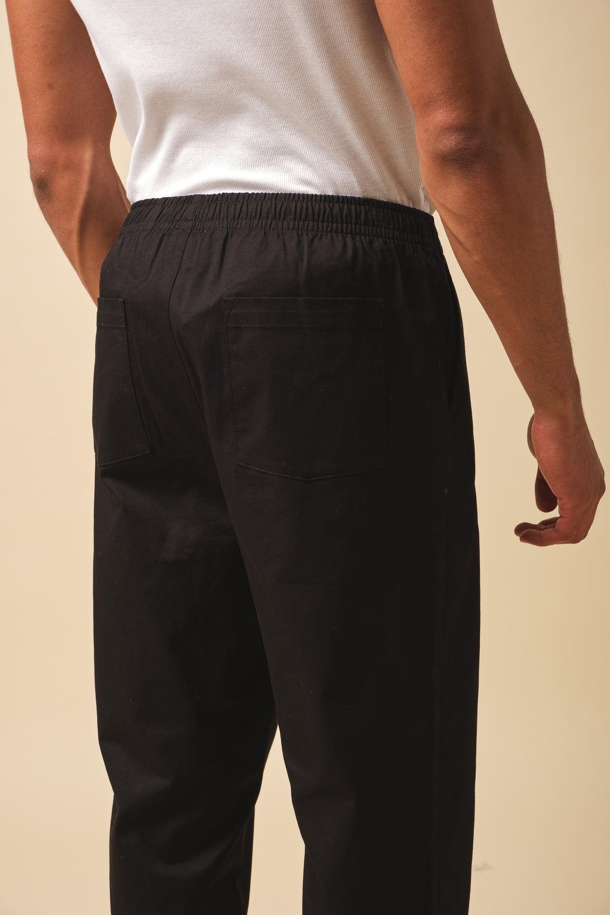 WILLIAM EVERYDAY COTTON TROUSERS - BLACK