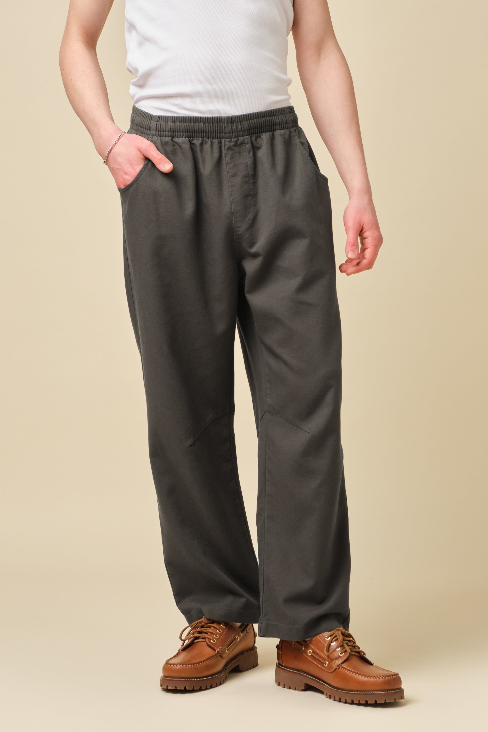 CANVAS RELAXED TROUSERS - CHARCOAL – bound