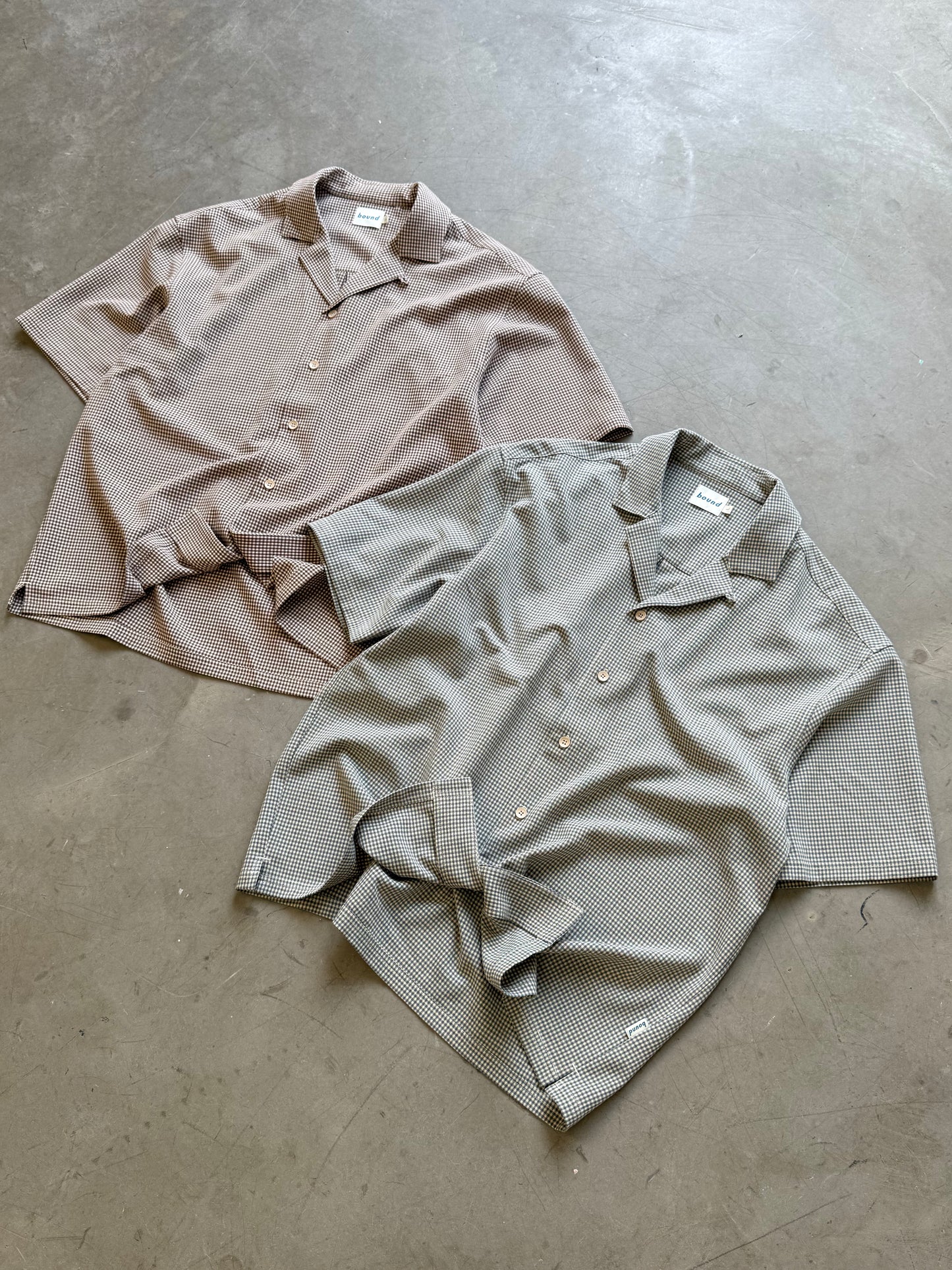 DOGTOOTH PATTERN SHIRT - BROWN