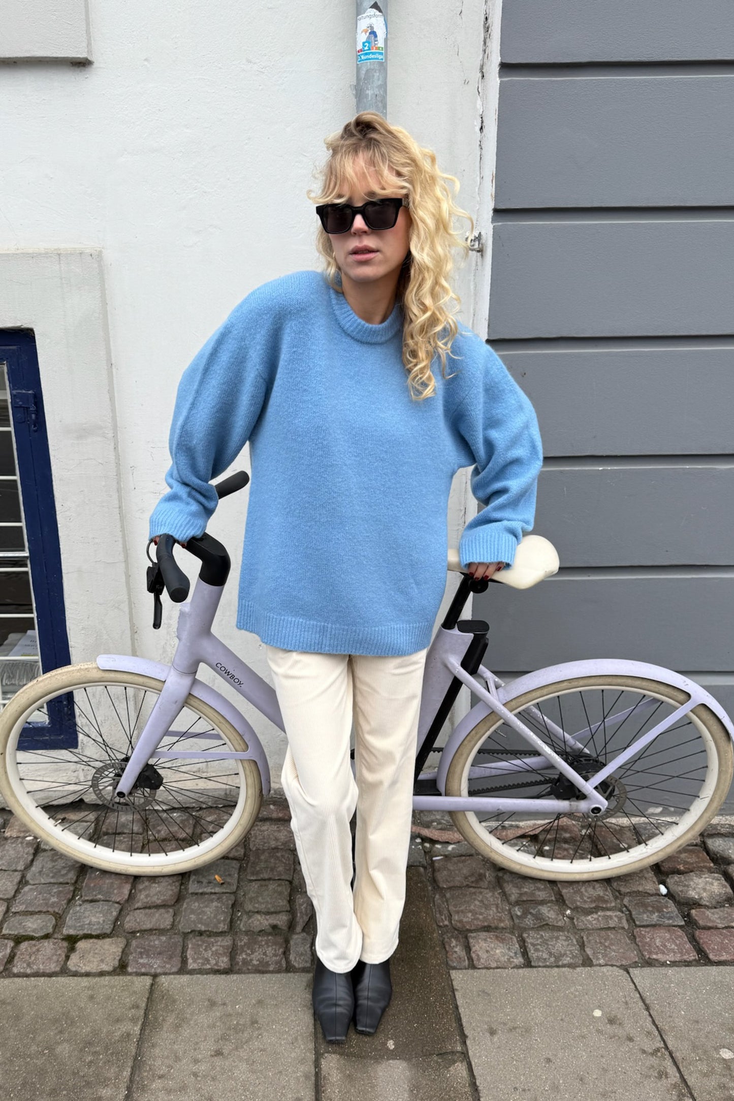 BAXTER MOHAIR BLEND SWEATER - CORNFLOWER BLUE