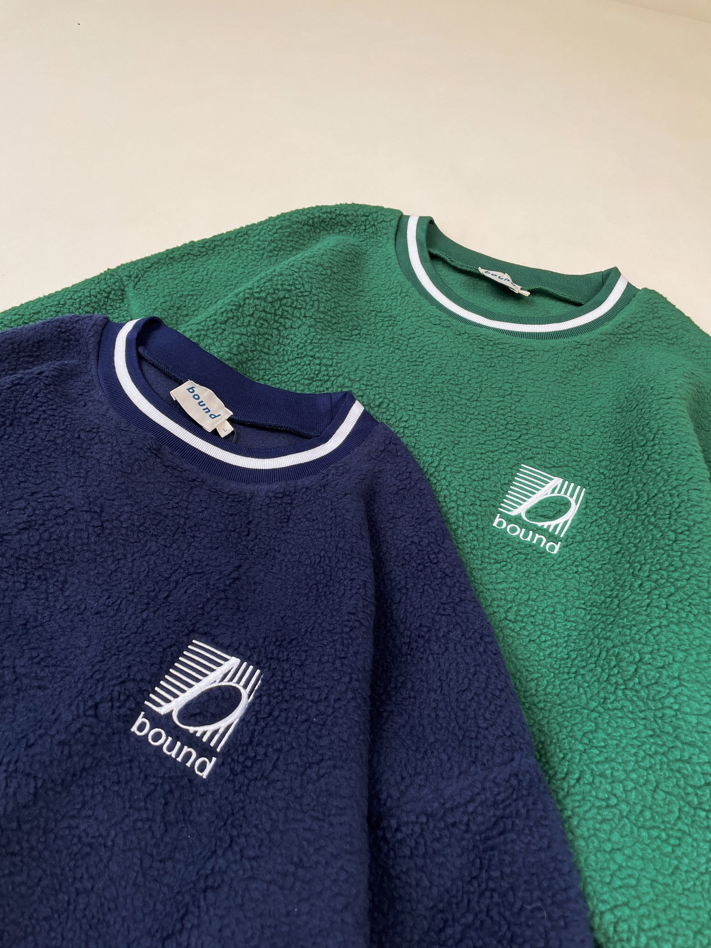REVERSE FLEECE GRID SWEATER - NAVY
