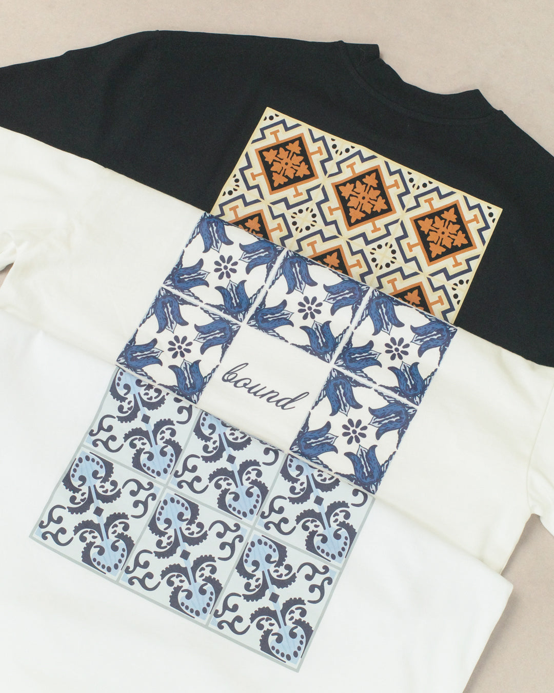 PORTO AZULEJOS TEE - BLACK