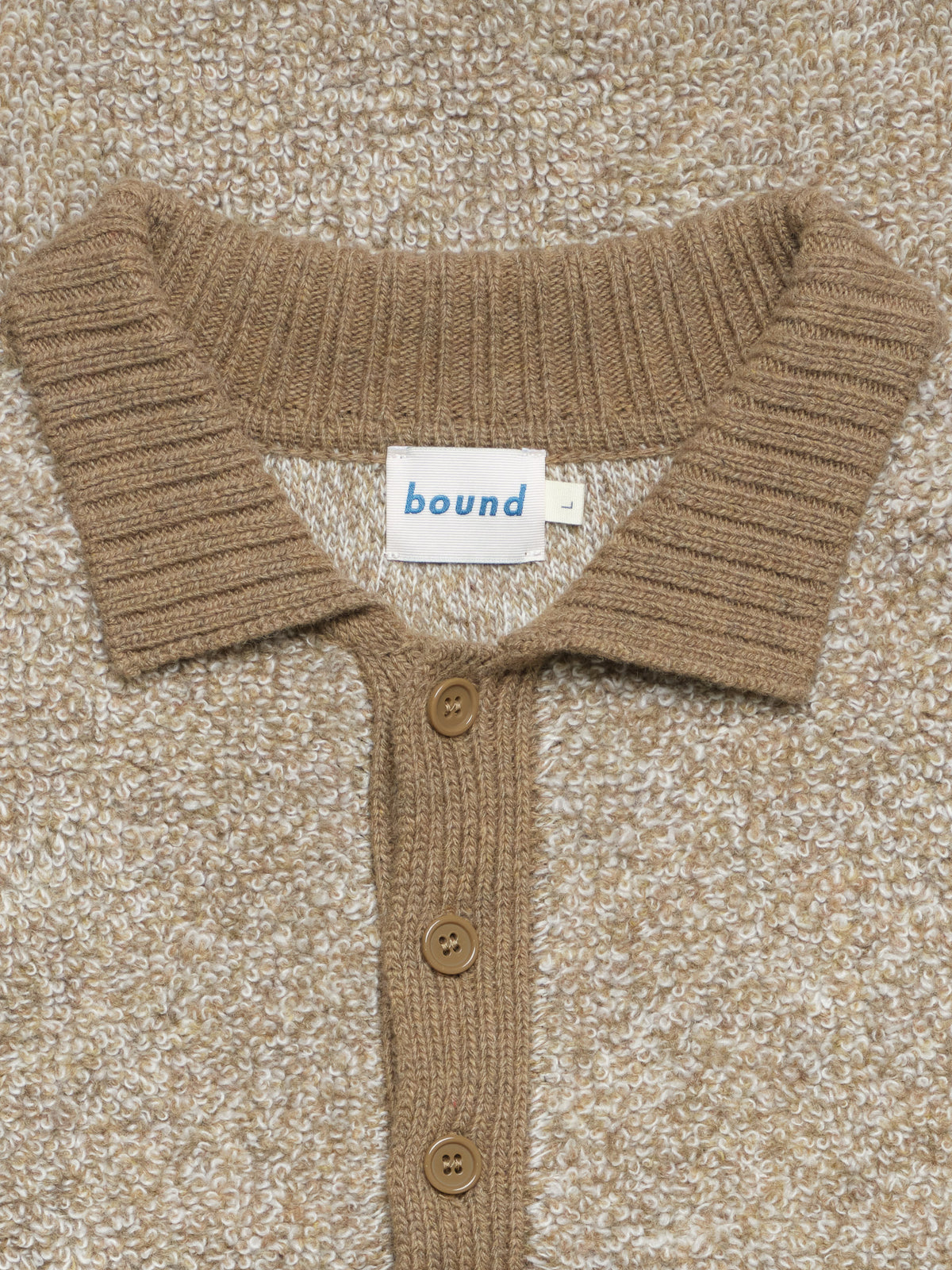 BOUCLE KNIT POLO - FERN