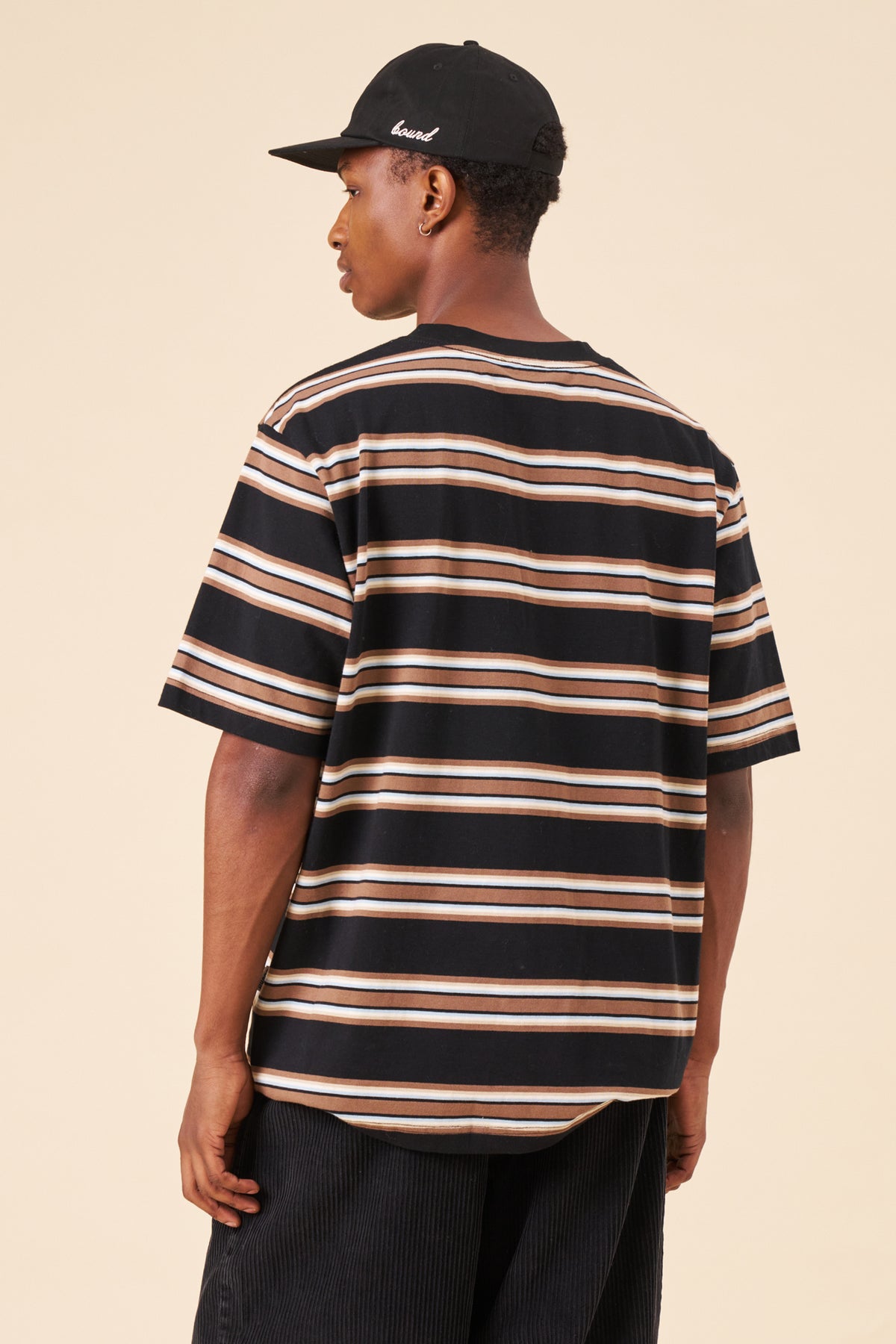 90S STRIPE TEE - BLACK