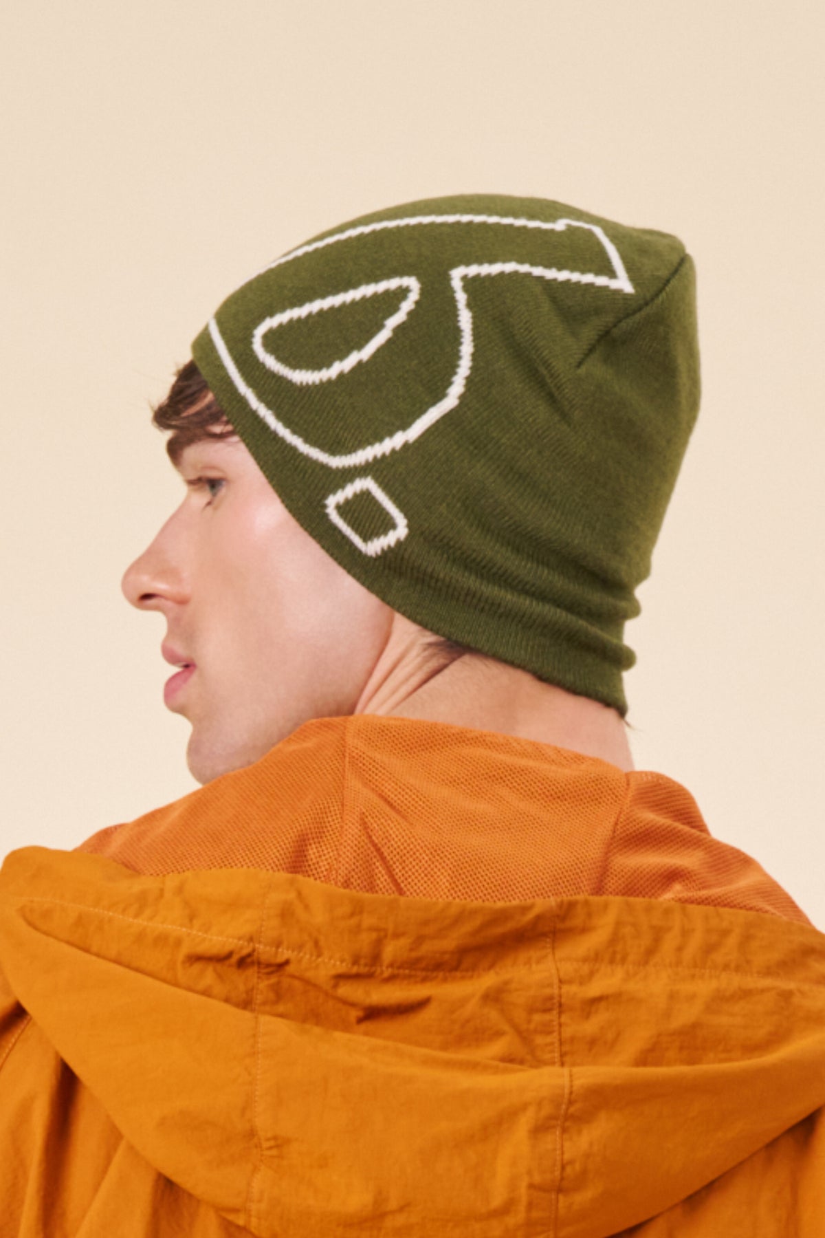 STAMP SKULL BEANIE - KHAKI