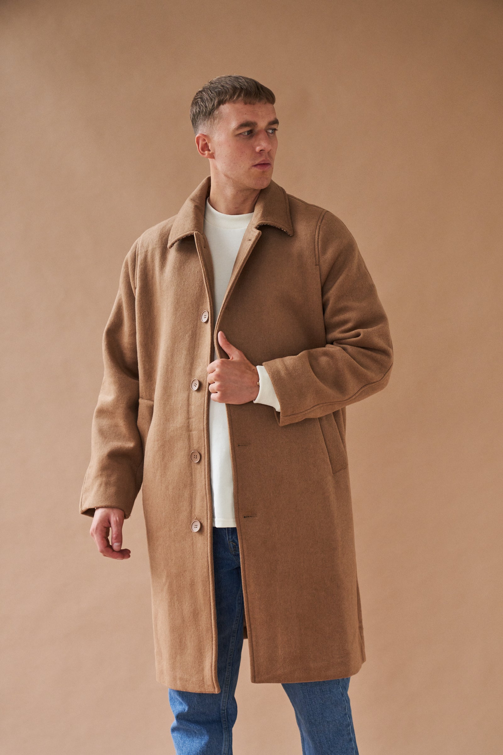 MAXWELL OVERSIZED WOOL TRENCH COAT - CAMEL – bound