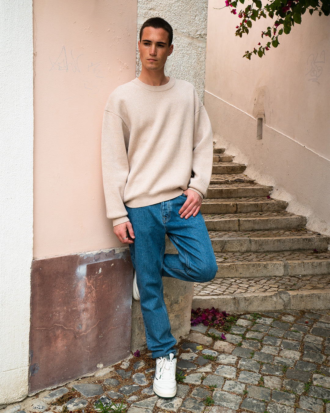 MARLOWE MARL KNIT SWEATER - OAT