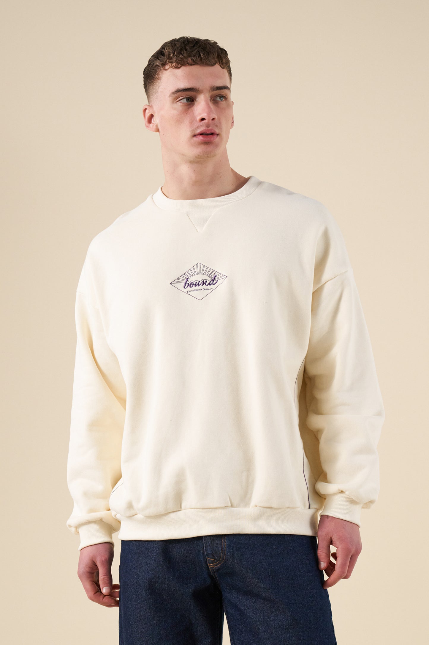 SUNRISE SWEATER - ECRU / PURPLE