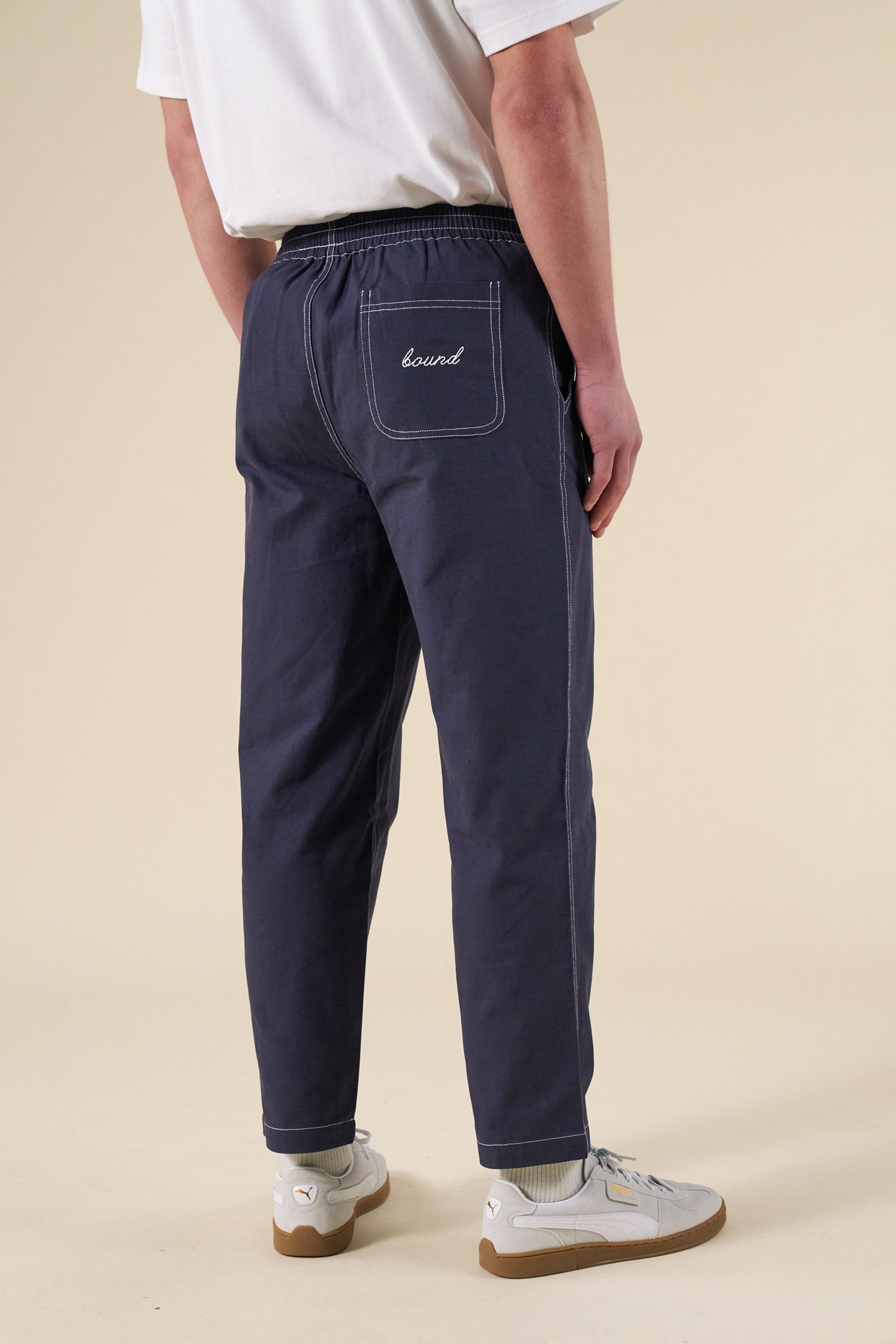 CONTRAST RIPSTOP CANVAS TROUSER - MID BLUE