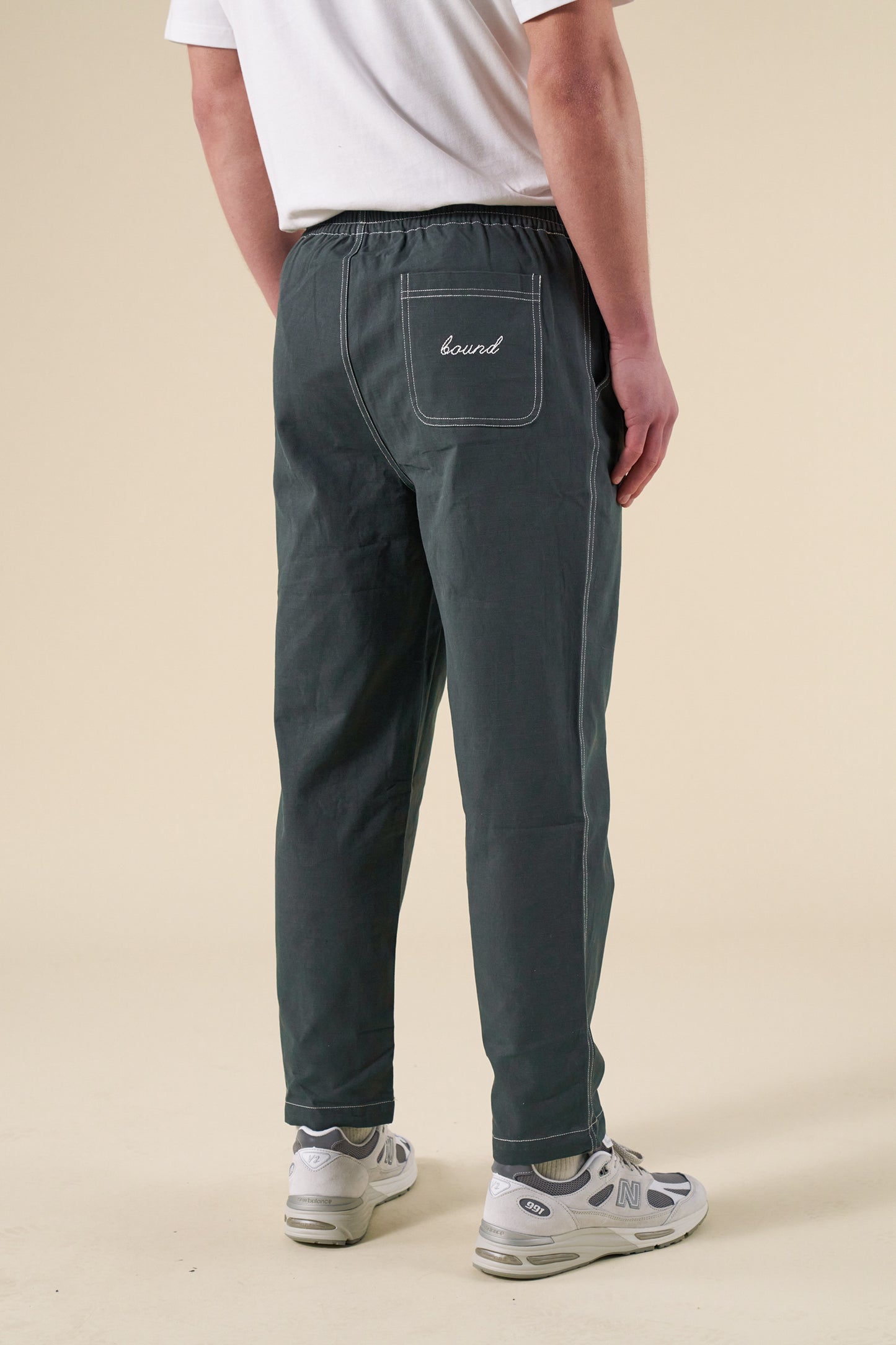 CONTRAST RIPSTOP CANVAS TROUSER - MID GREEN