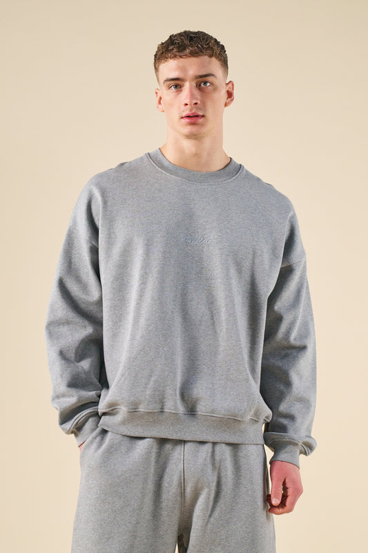 SUSTAIN HEAVY SWEATER - HEATHER GREY