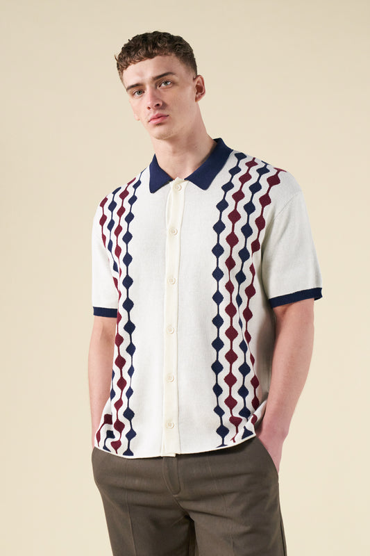 ABBEY KNIT POLO - ECRU