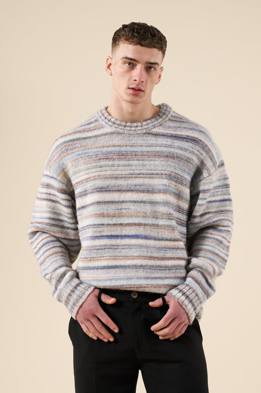 MULTI STRIPE FLUFFY KNIT