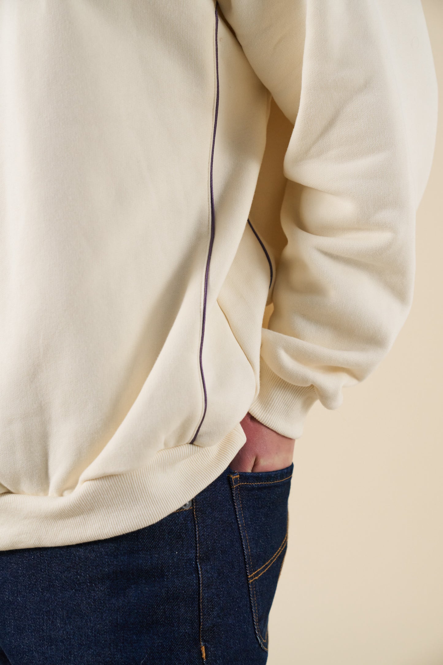 SUNRISE SWEATER - ECRU / PURPLE