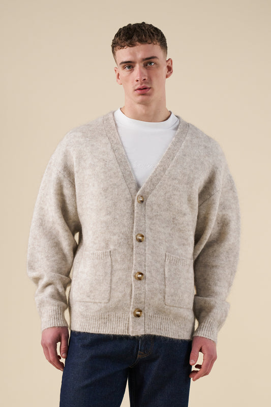 SAWYER MOHAIR CARDIGAN - MARBLE