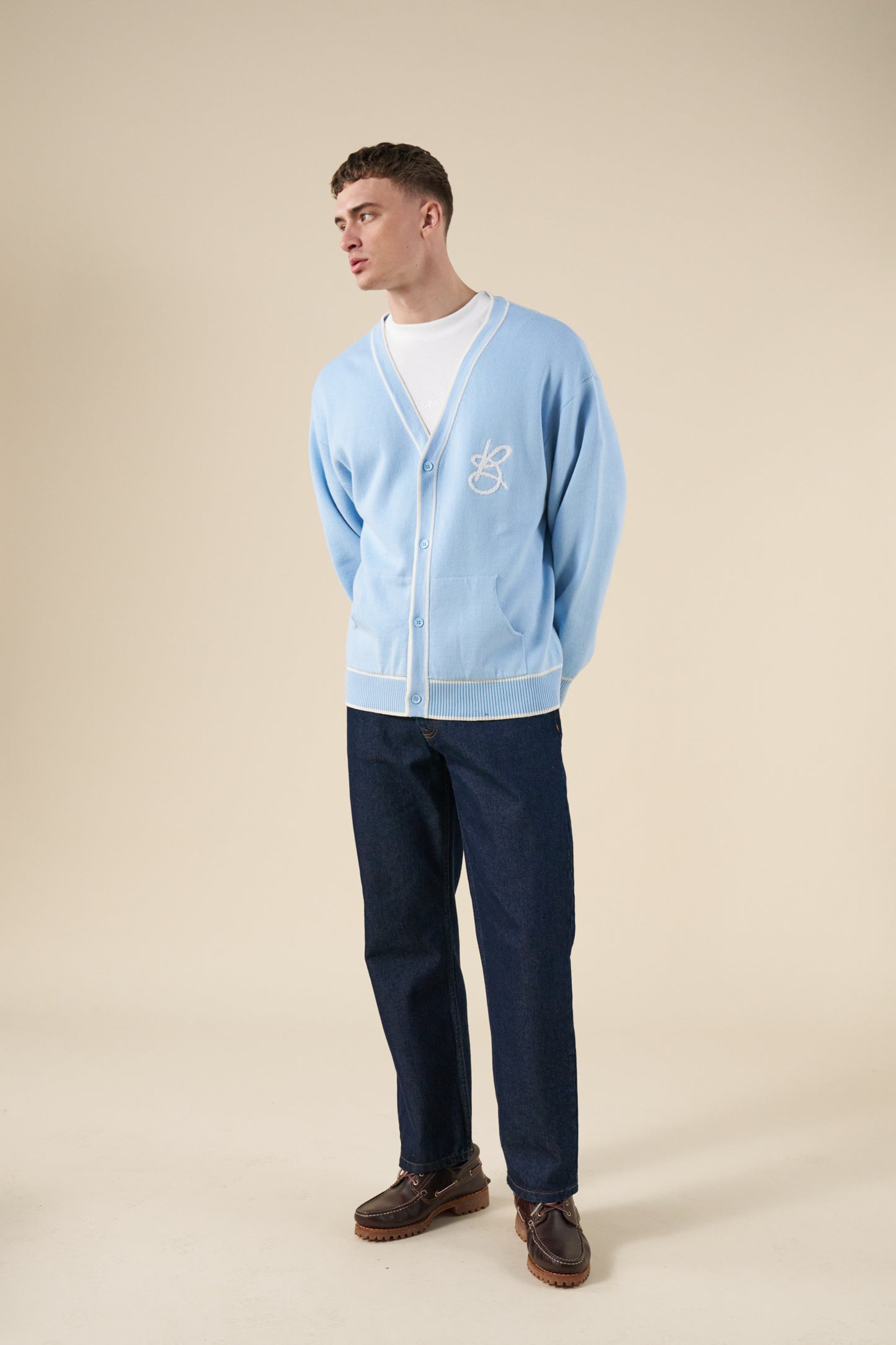 SIGNATURE CHENILLE CARDIGAN - SKY BLUE