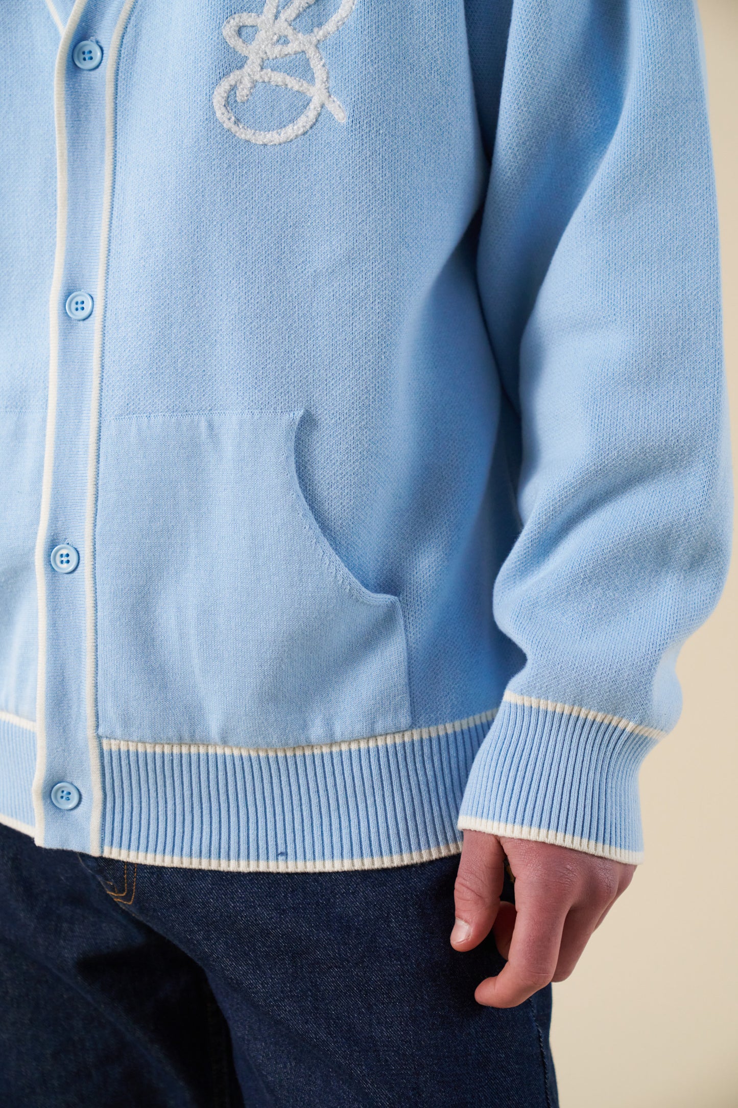 SIGNATURE CHENILLE CARDIGAN - SKY BLUE