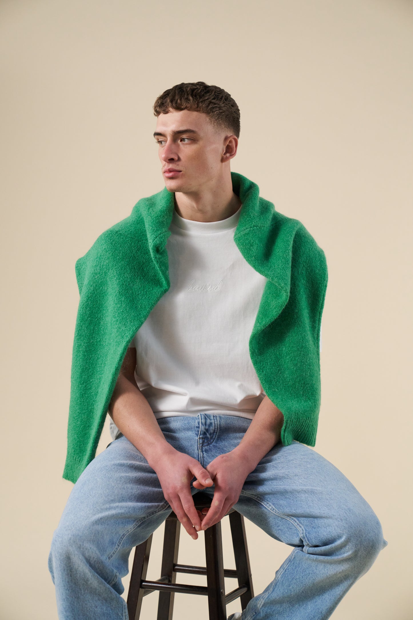 BAXTER MOHAIR BLEND SWEATER - KELLY GREEN