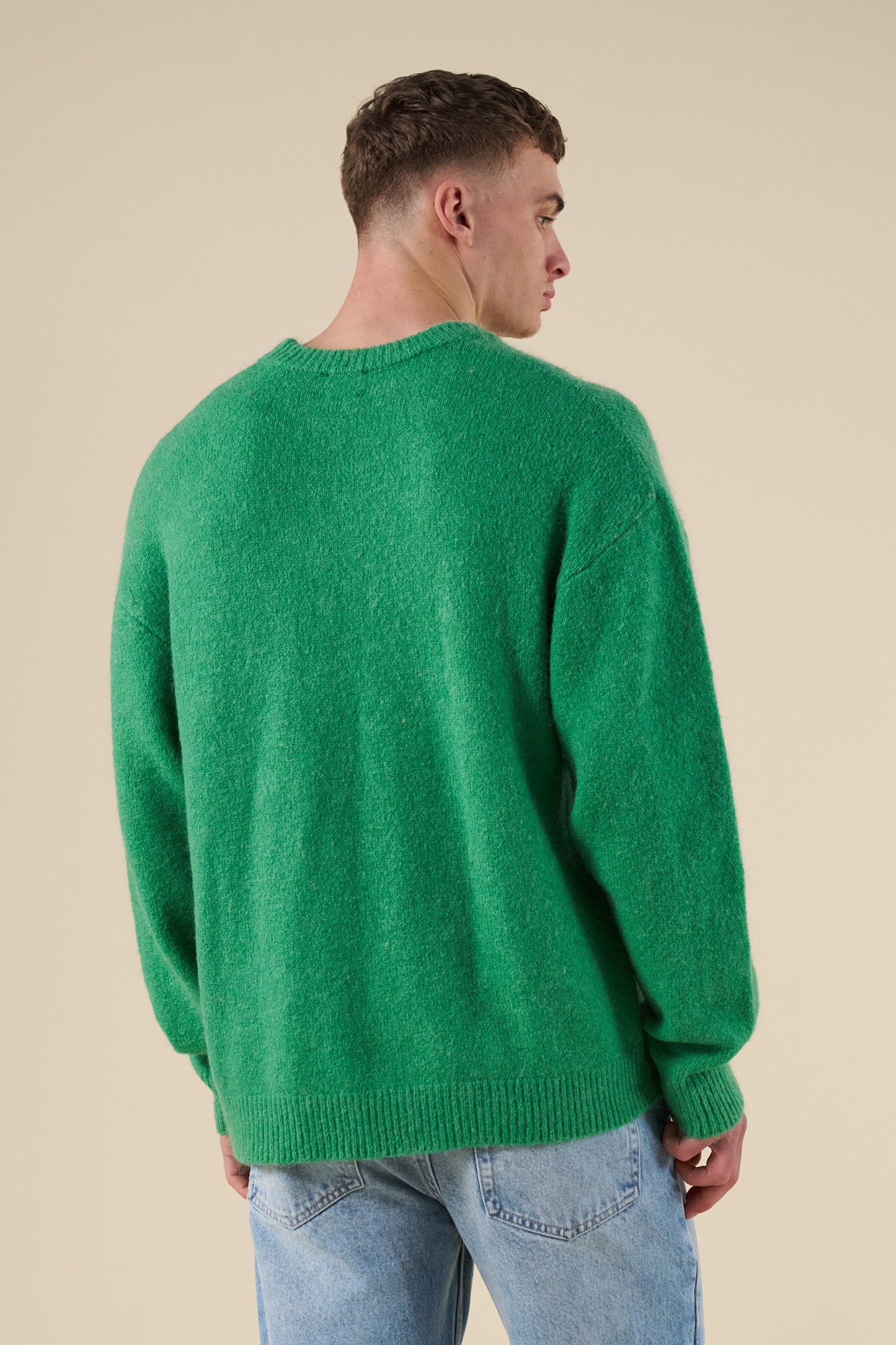 BAXTER MOHAIR BLEND SWEATER - KELLY GREEN