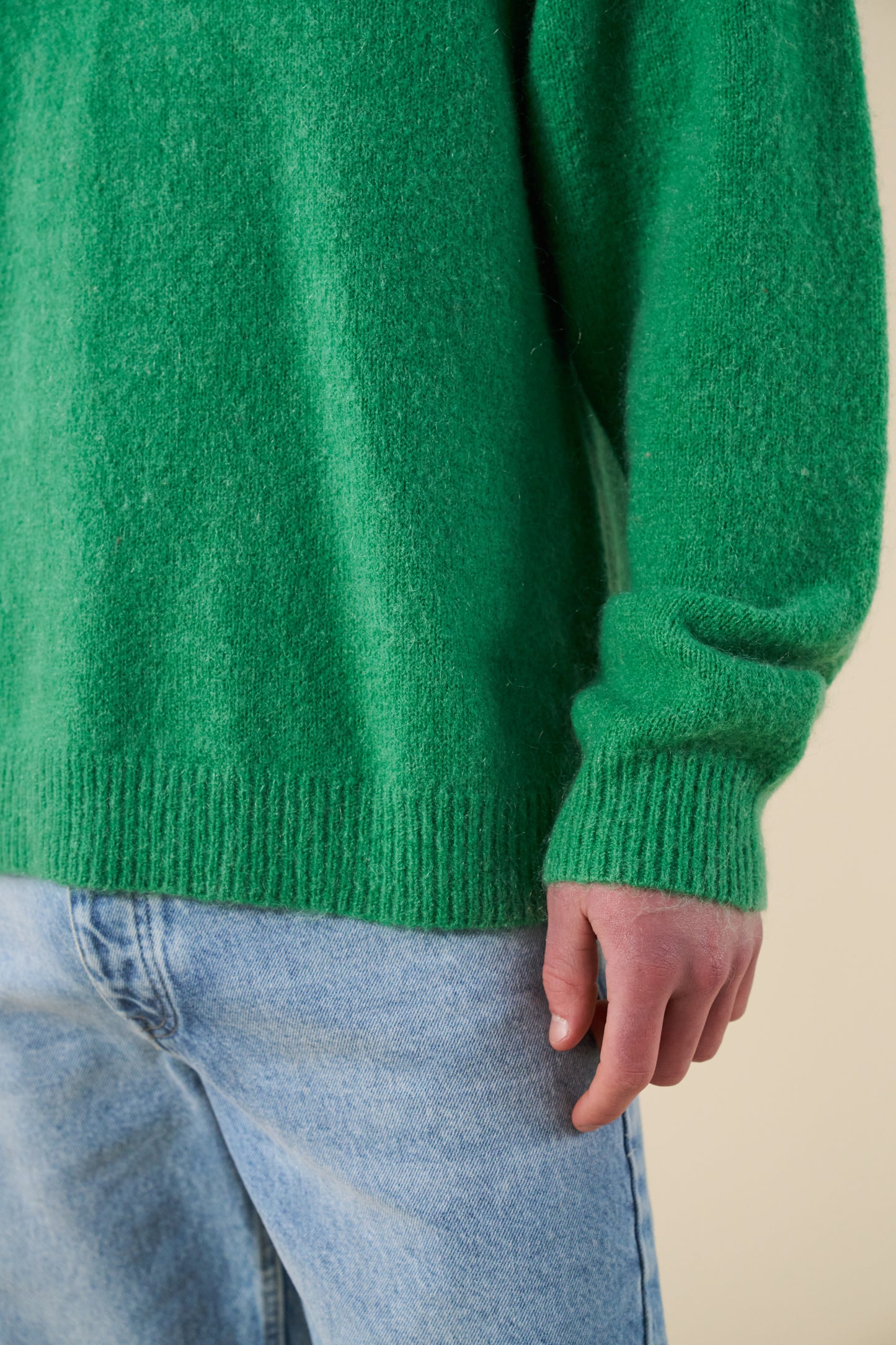 BAXTER MOHAIR BLEND SWEATER - KELLY GREEN
