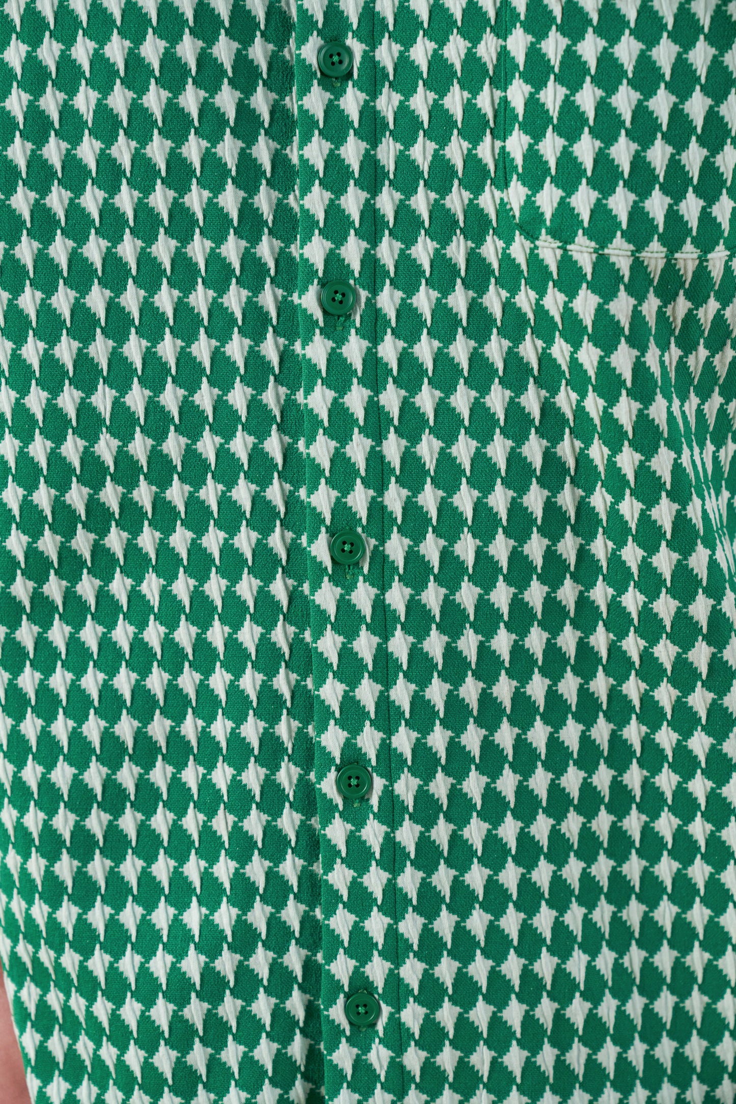 CROSS CHECK WOVEN TEXTURED POLO - KELLY GREEN