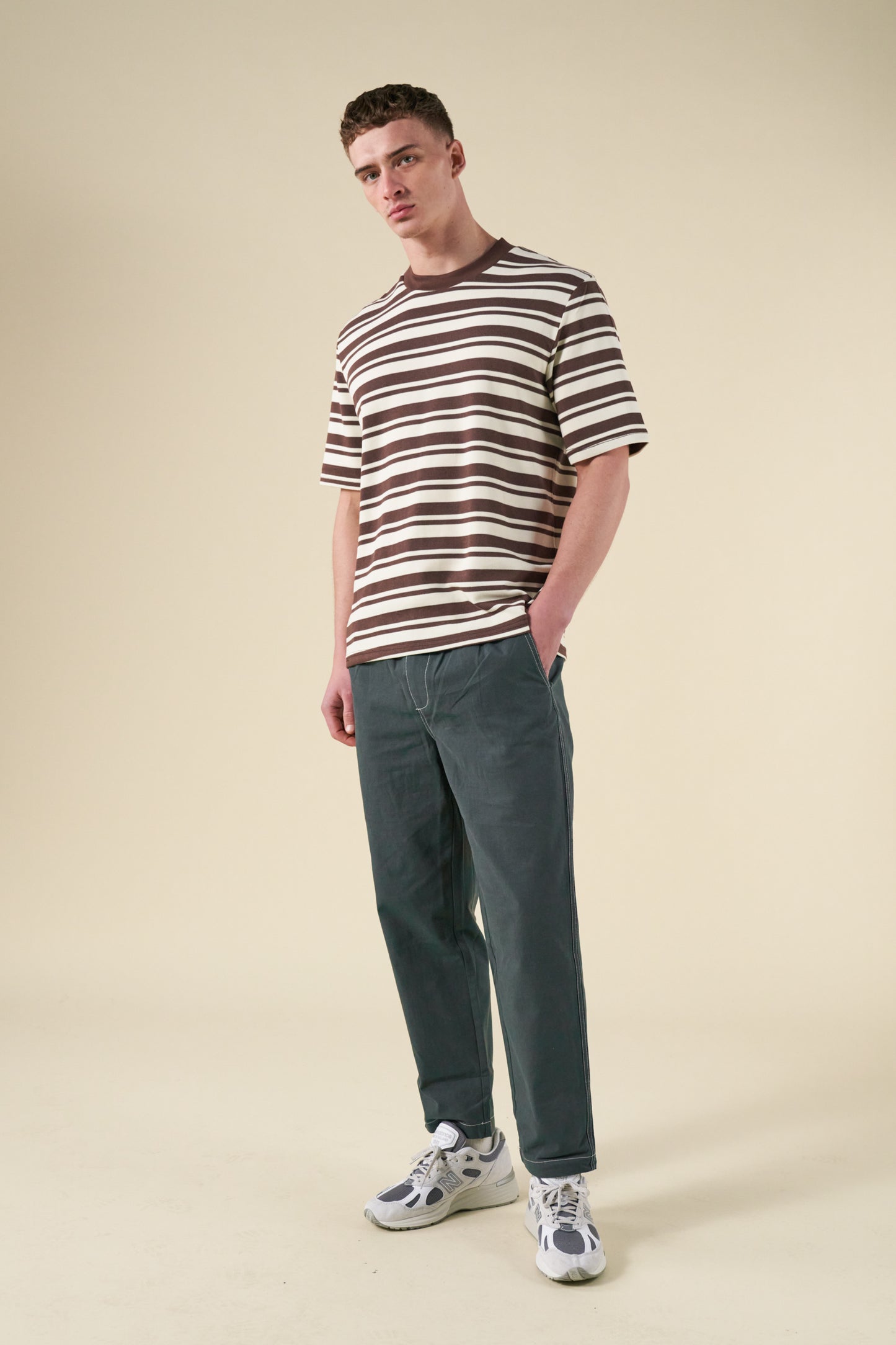 CONTRAST RIPSTOP CANVAS TROUSER - MID GREEN