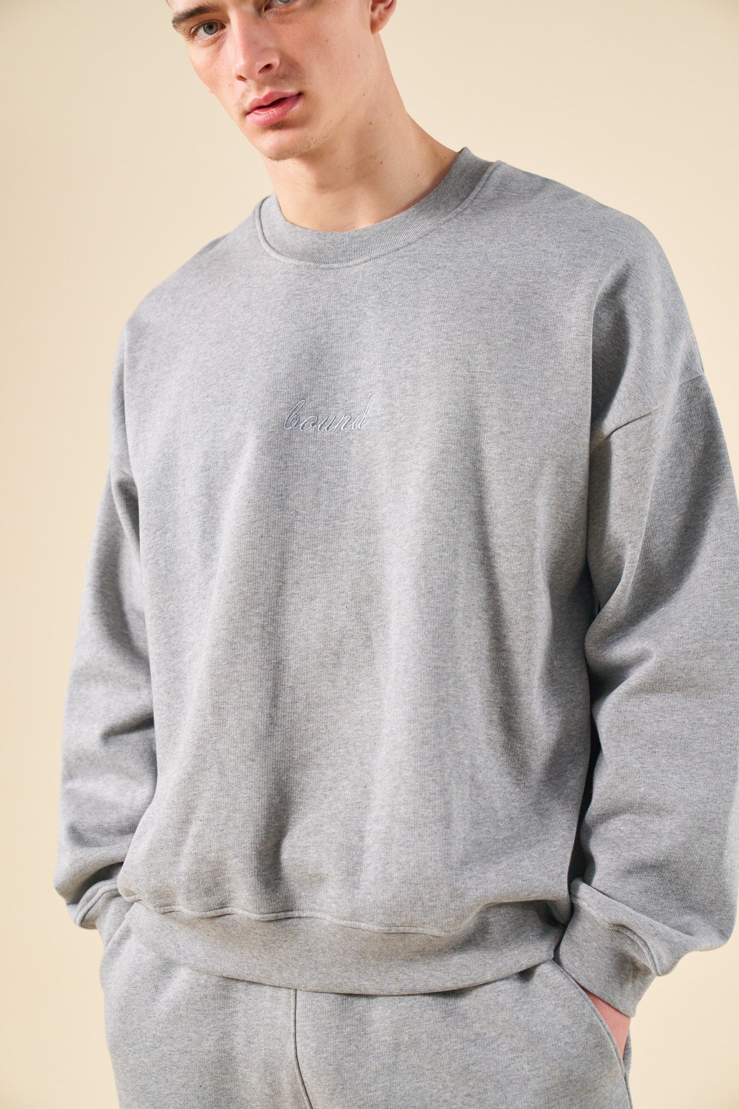 SUSTAIN HEAVY SWEATER - HEATHER GREY