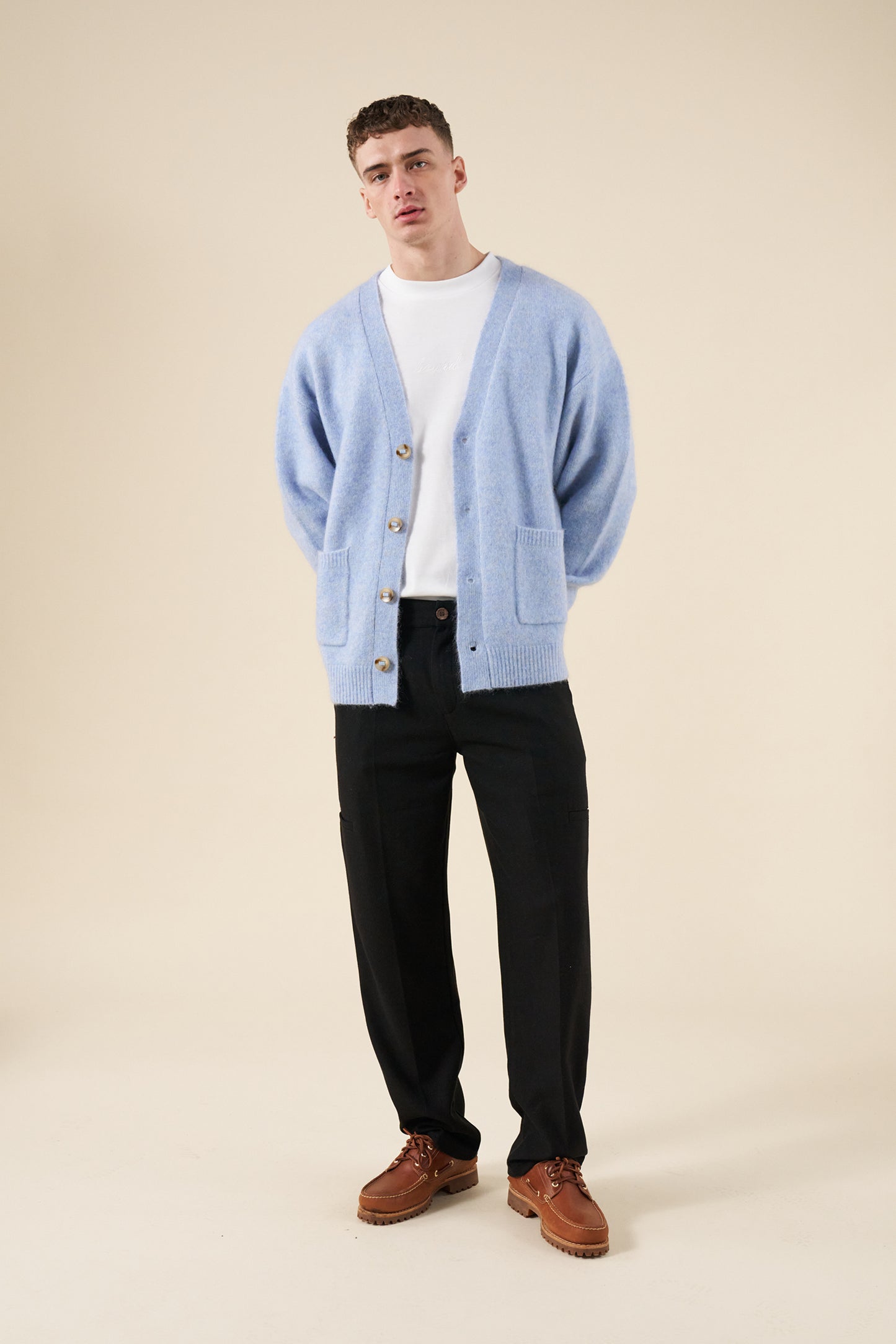SAWYER MOHAIR CARDIGAN - SKY BLUE