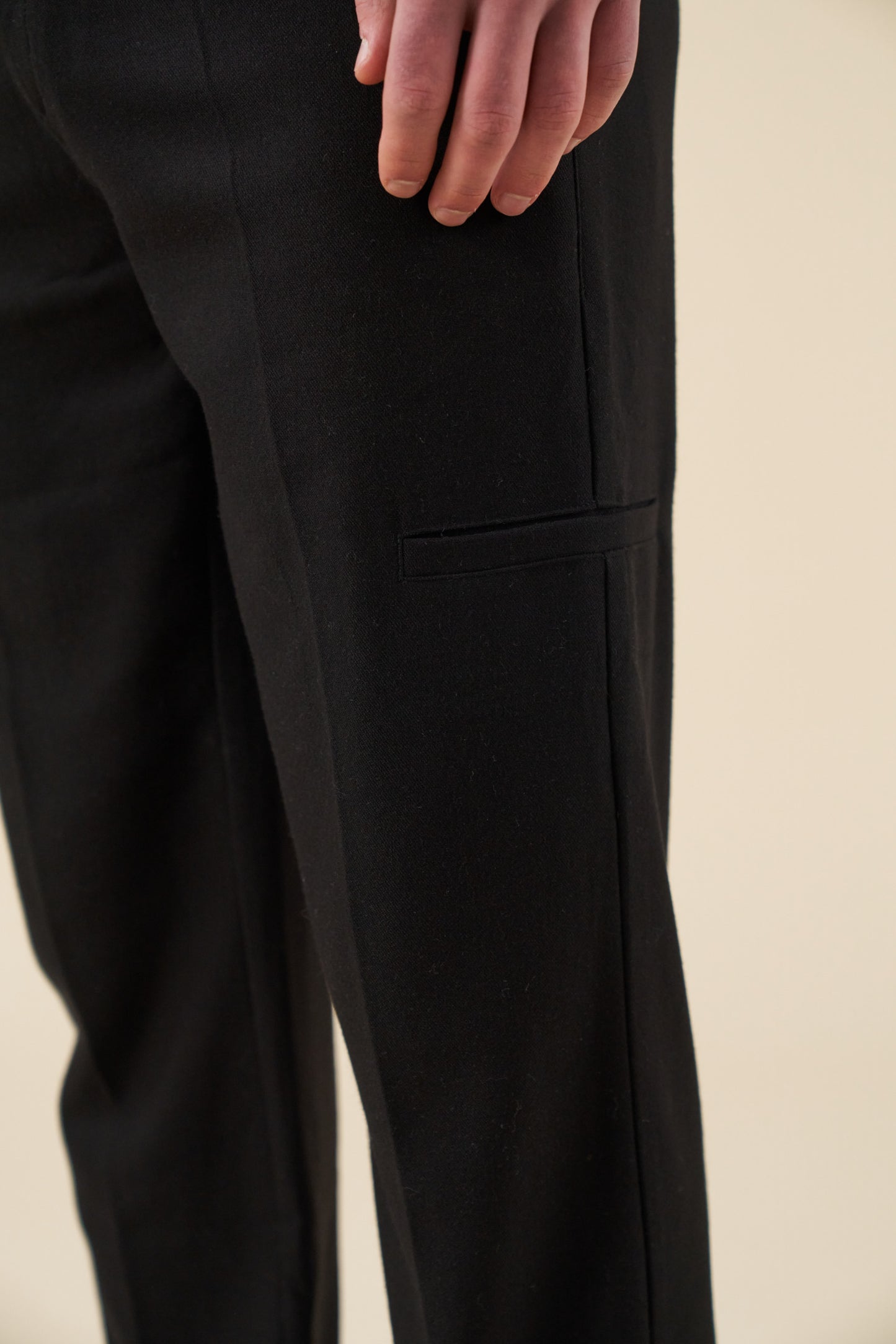 TAPERED CASUAL TROUSER  - BLACK