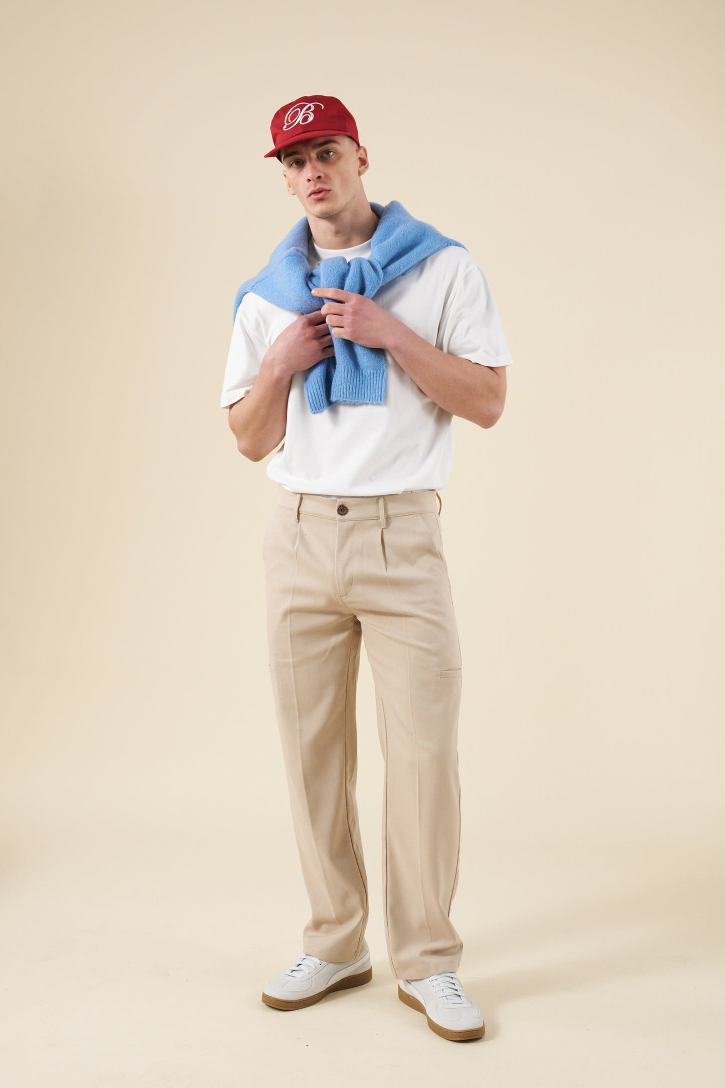 TAPERED CASUAL TROUSER - CREAM