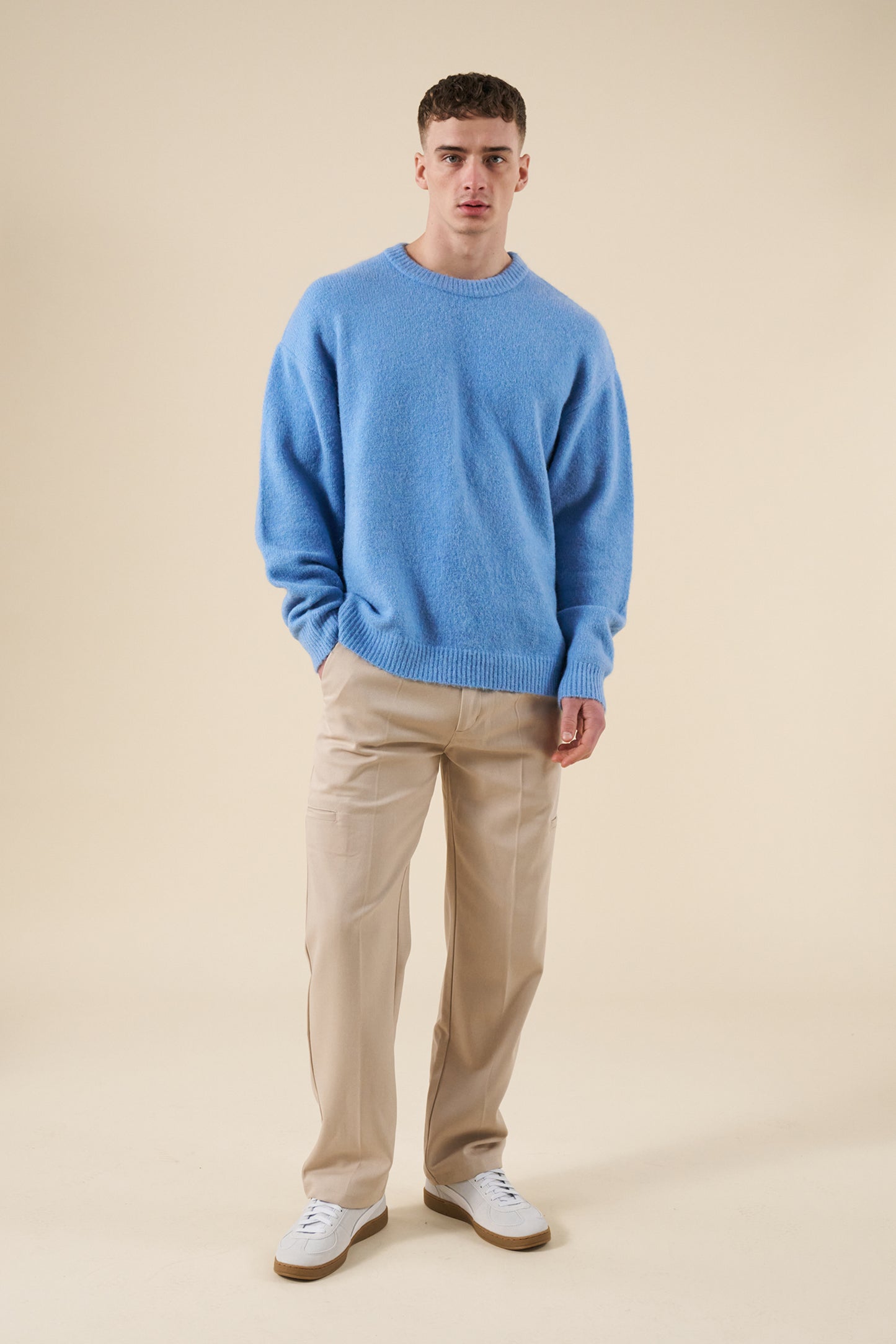 BAXTER MOHAIR BLEND SWEATER - CORNFLOWER BLUE