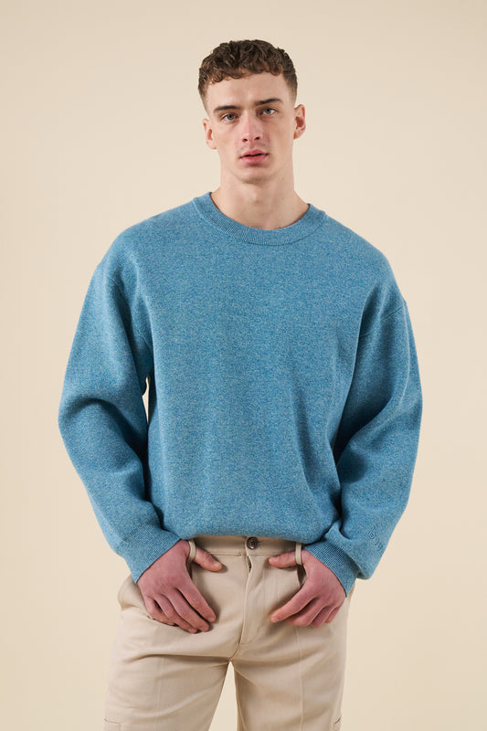 DELMAR KNIT SWEATER - AZURE BLUE