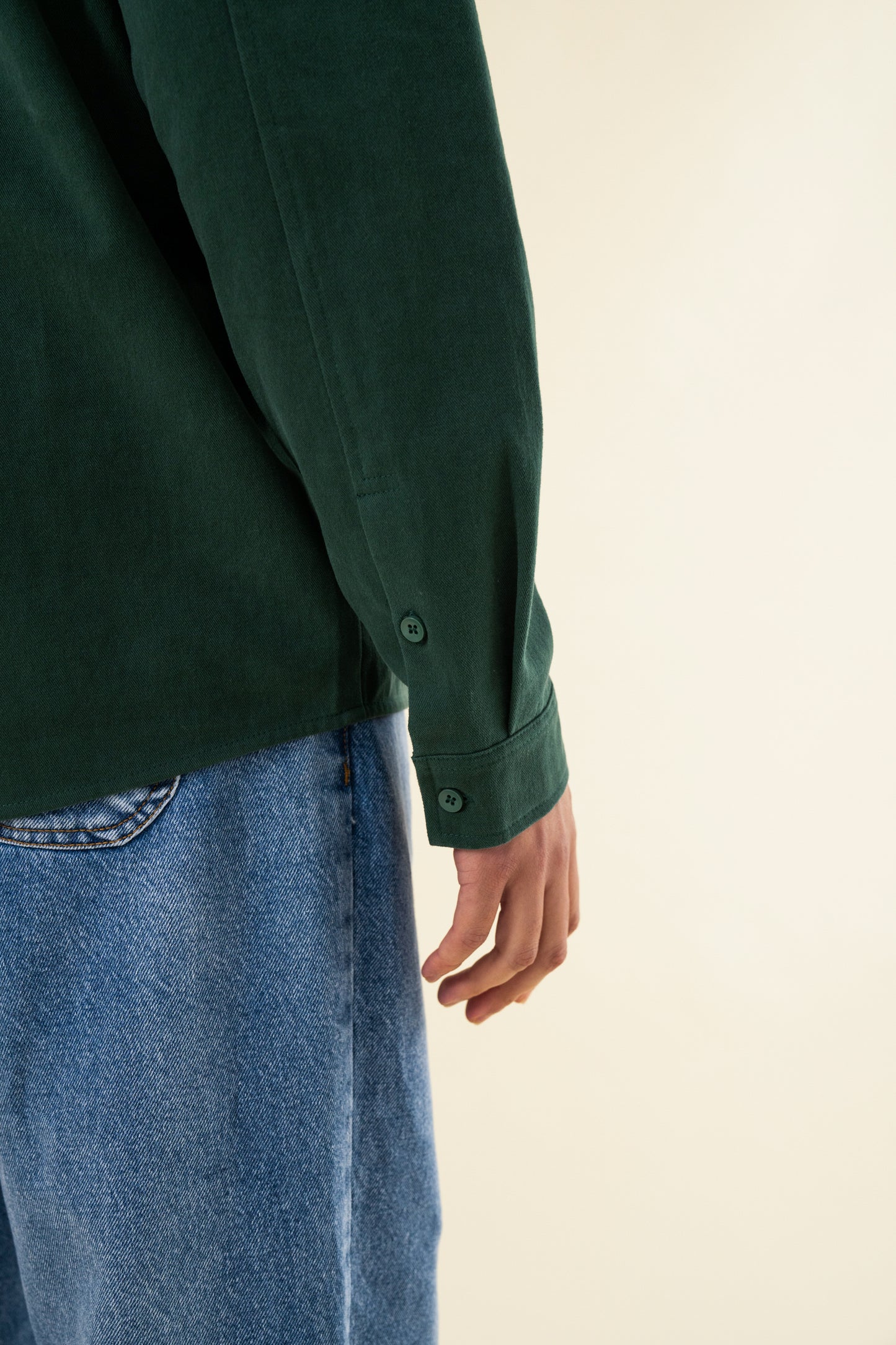 HEAVY CANVAS LONGSLEEVE SHIRT - BOTTLE GREEN