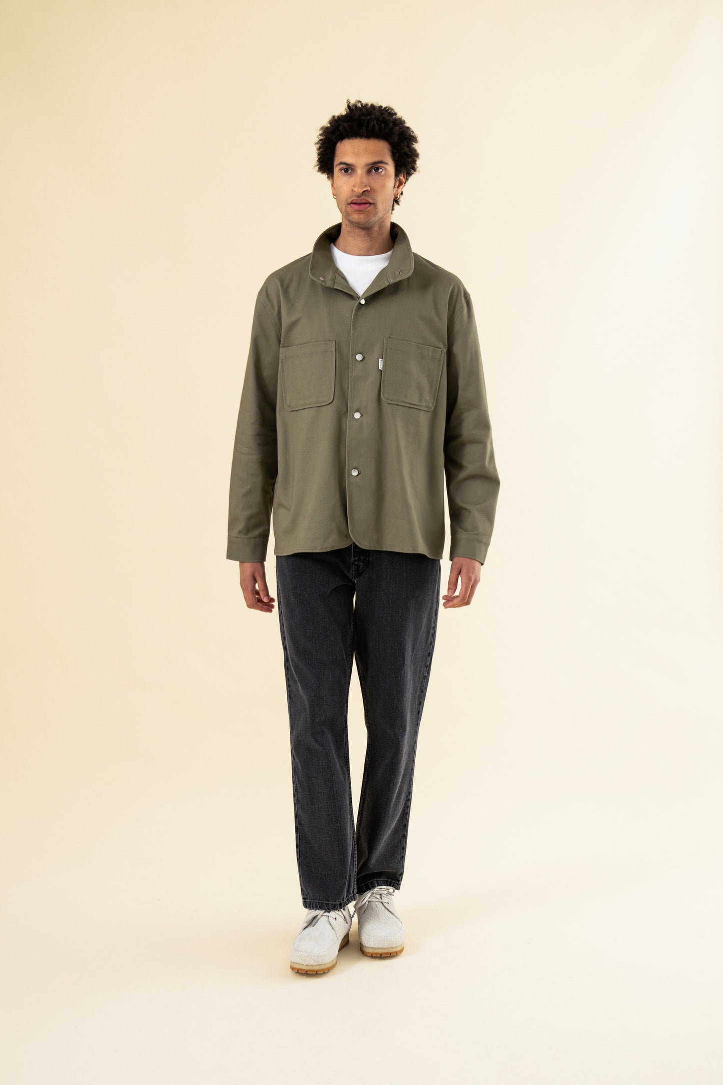 SOFT CANVAS OVERSHIRT - KHAKI