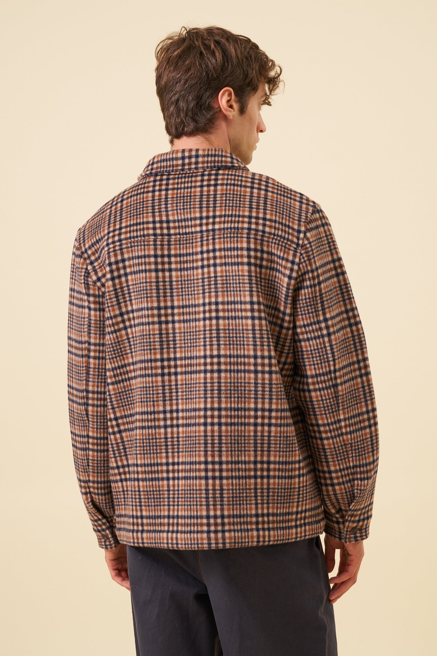 BARTON CHECK WOOL BUTTON JACKET