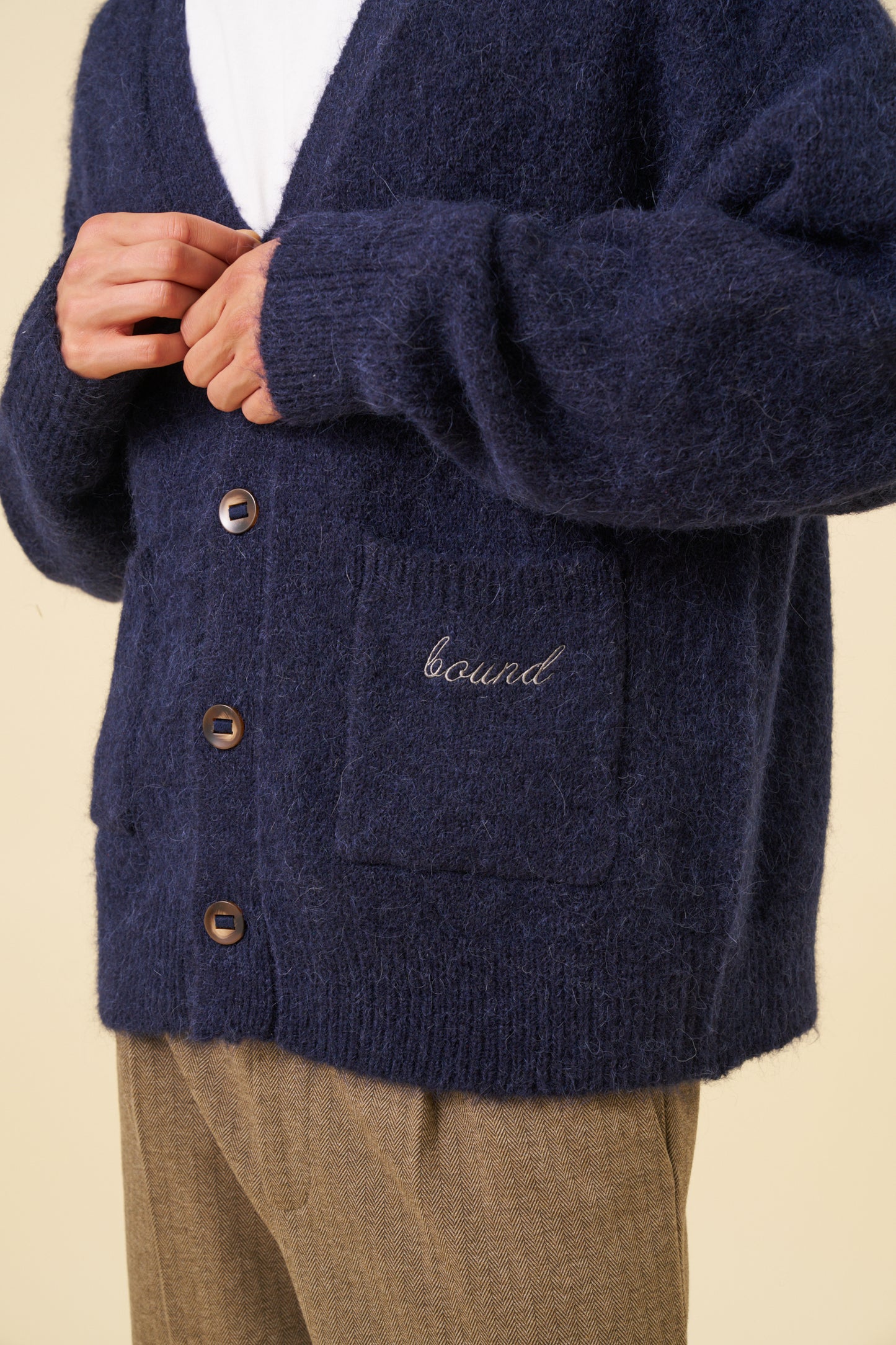 PARKER ALPACA CARDIGAN - NAVY