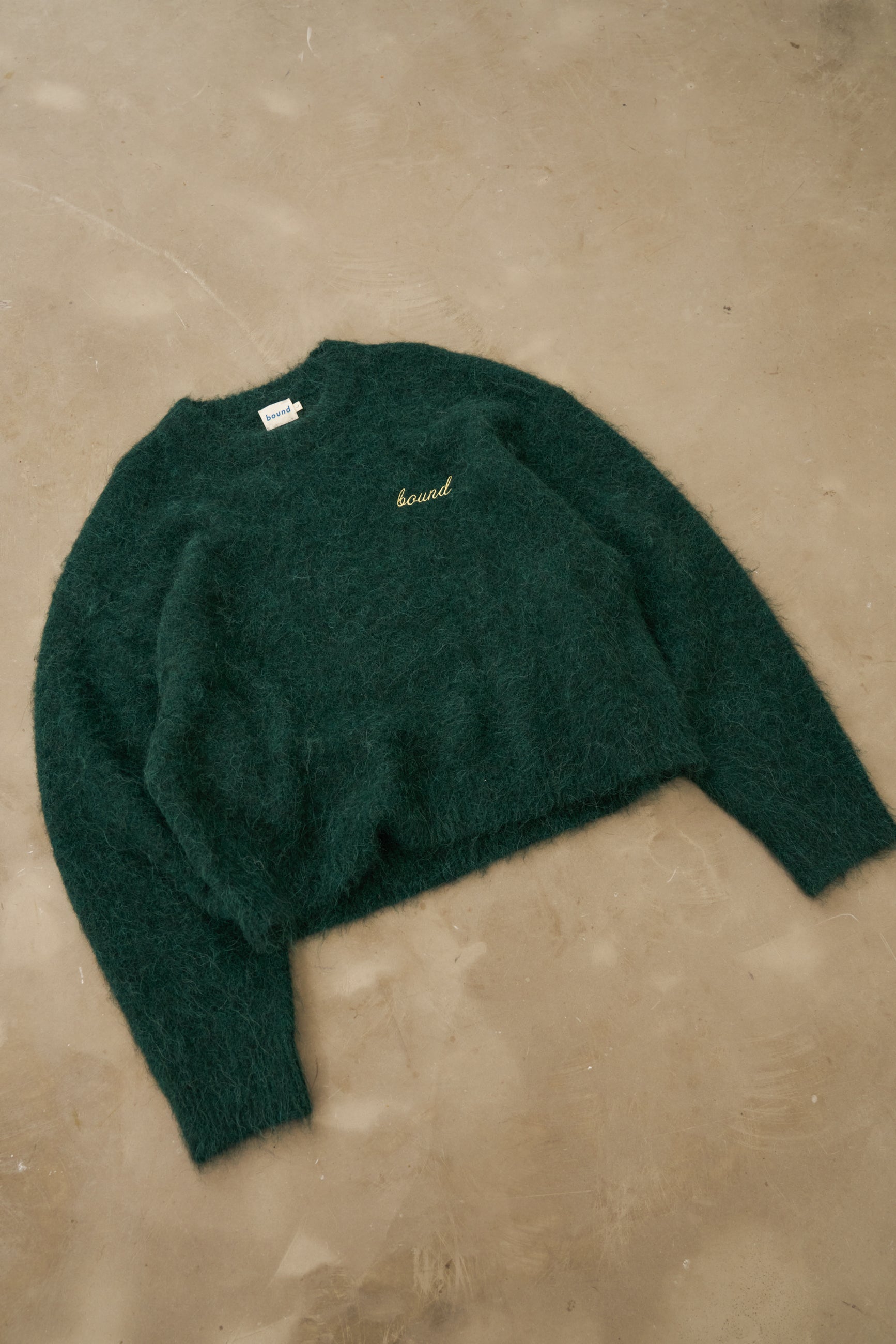 DEXTER CROPPED ALPACA KNIT - FOREST GREEN – bound